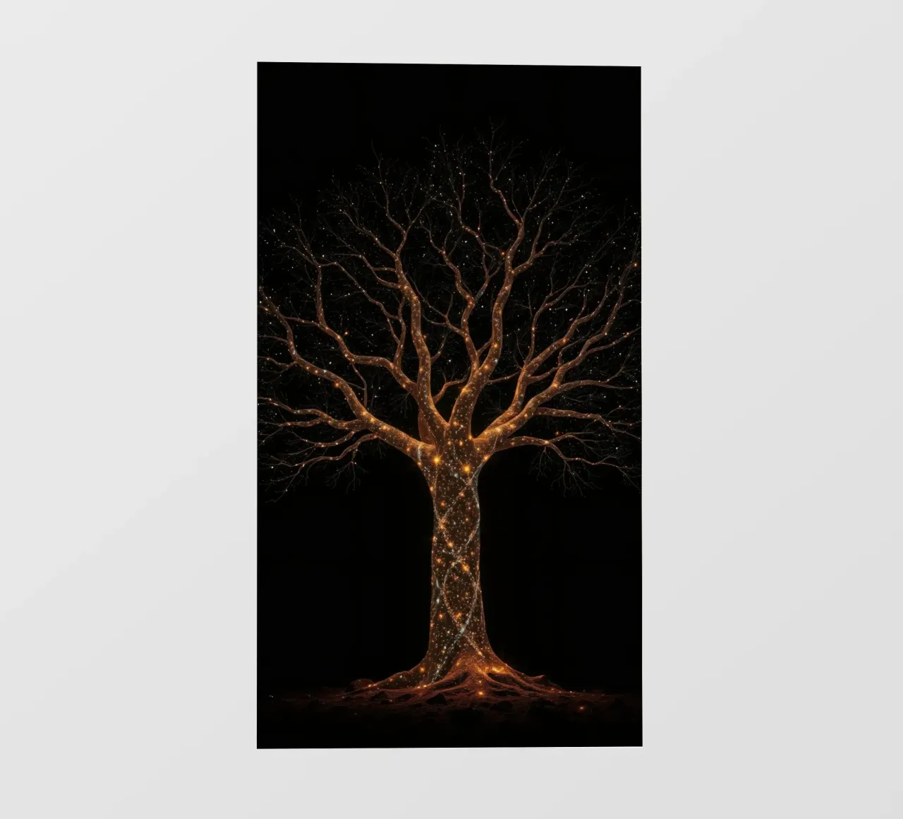 Unique abstract tree design illuminated by sparkling lights photo wallpaper by DesignDoodle