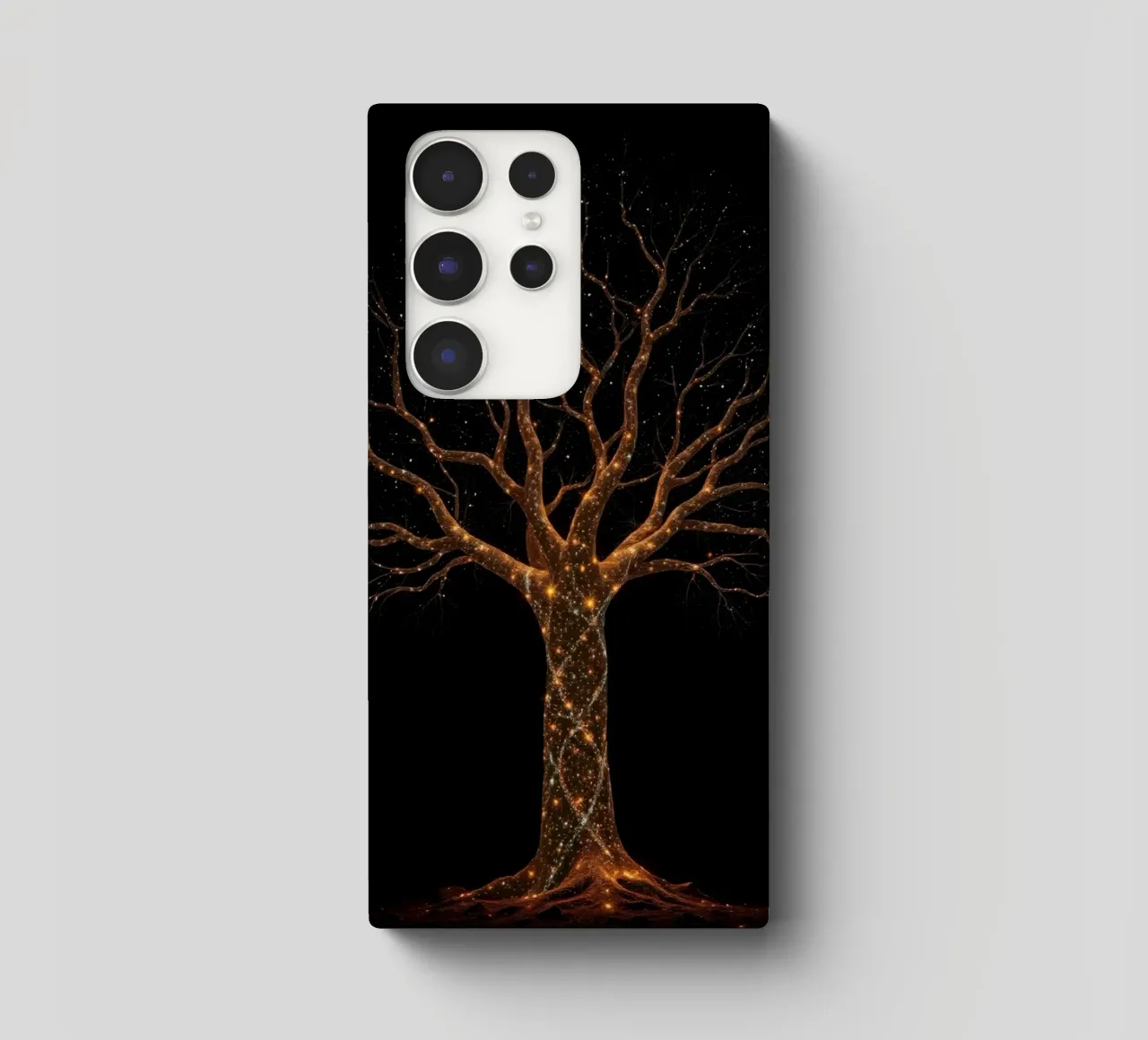 Unique abstract tree design illuminated by sparkling lights samsung phone case by DesignDoodle