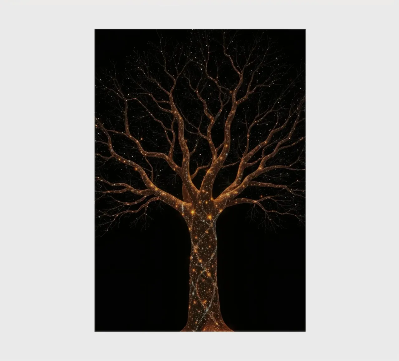 Einzigartiges abstraktes Baumdesign, beleuchtet von funkelnden Lichtern Notizbuch von DesignDoodle