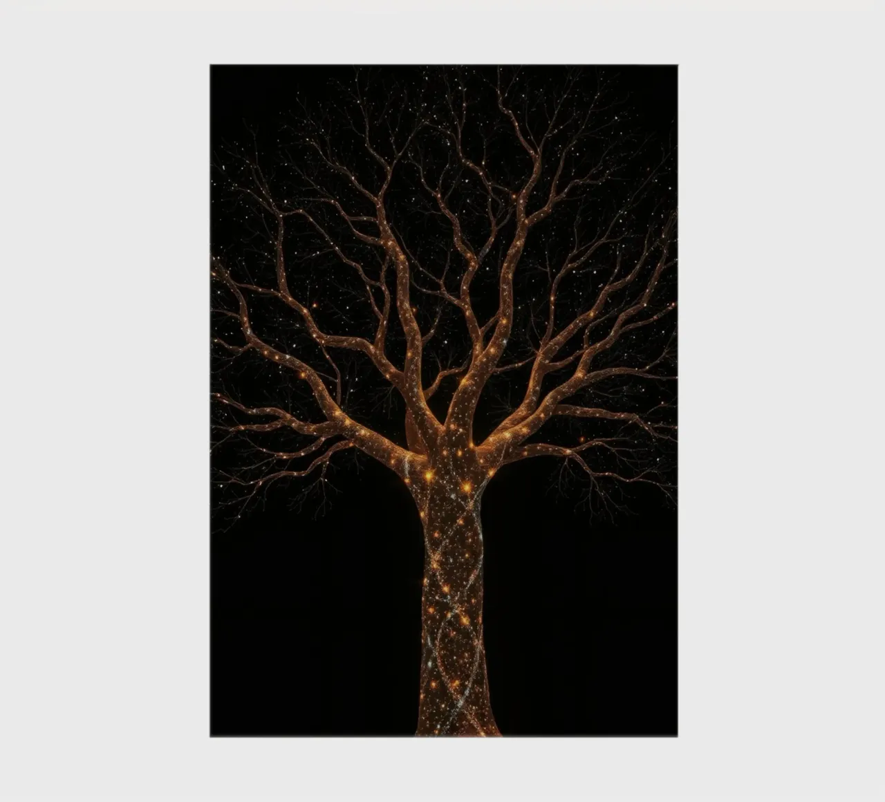 Unique abstract tree design illuminated by sparkling lights notebook by DesignDoodle