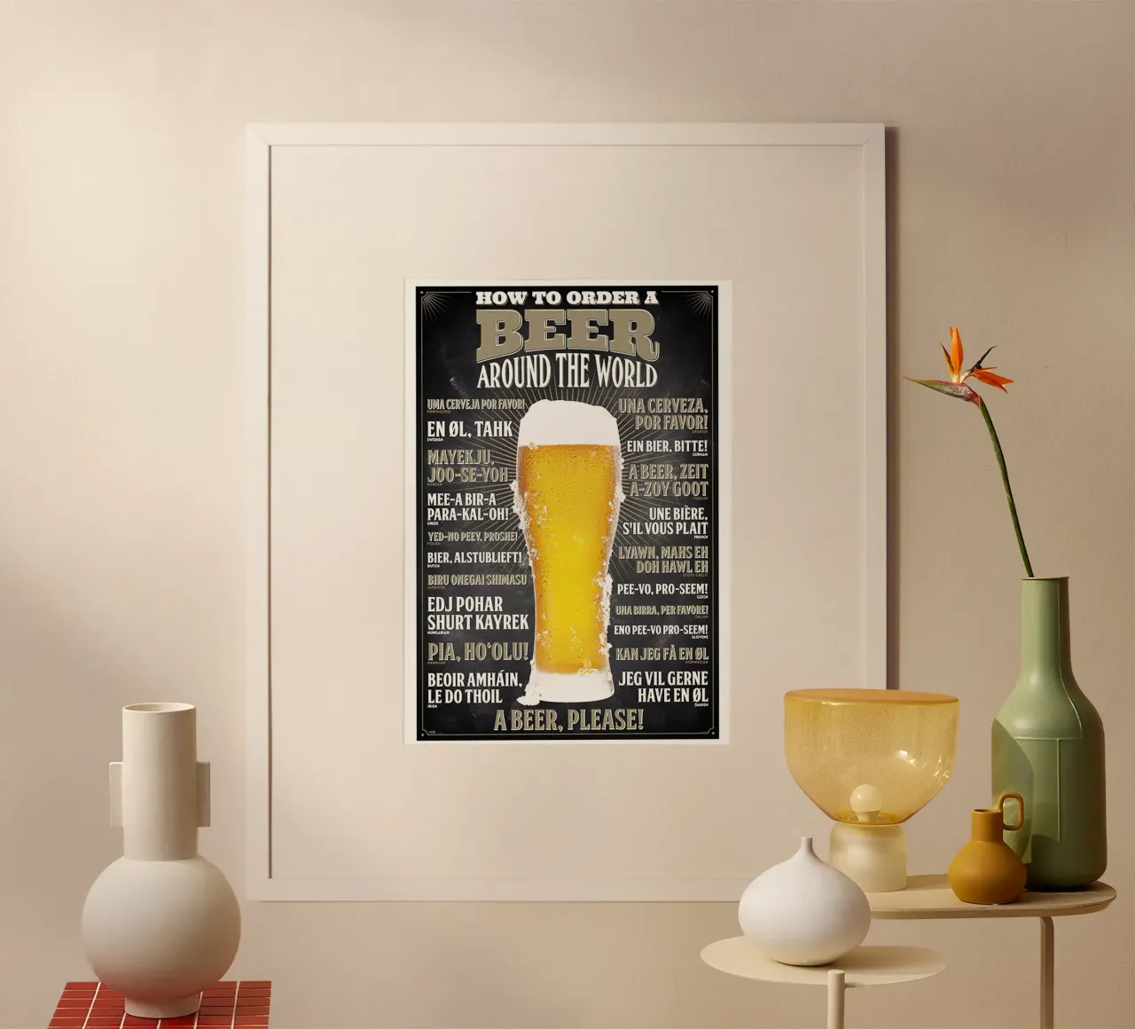 birra nel mondo poster con telaio in plastica da Danielshop