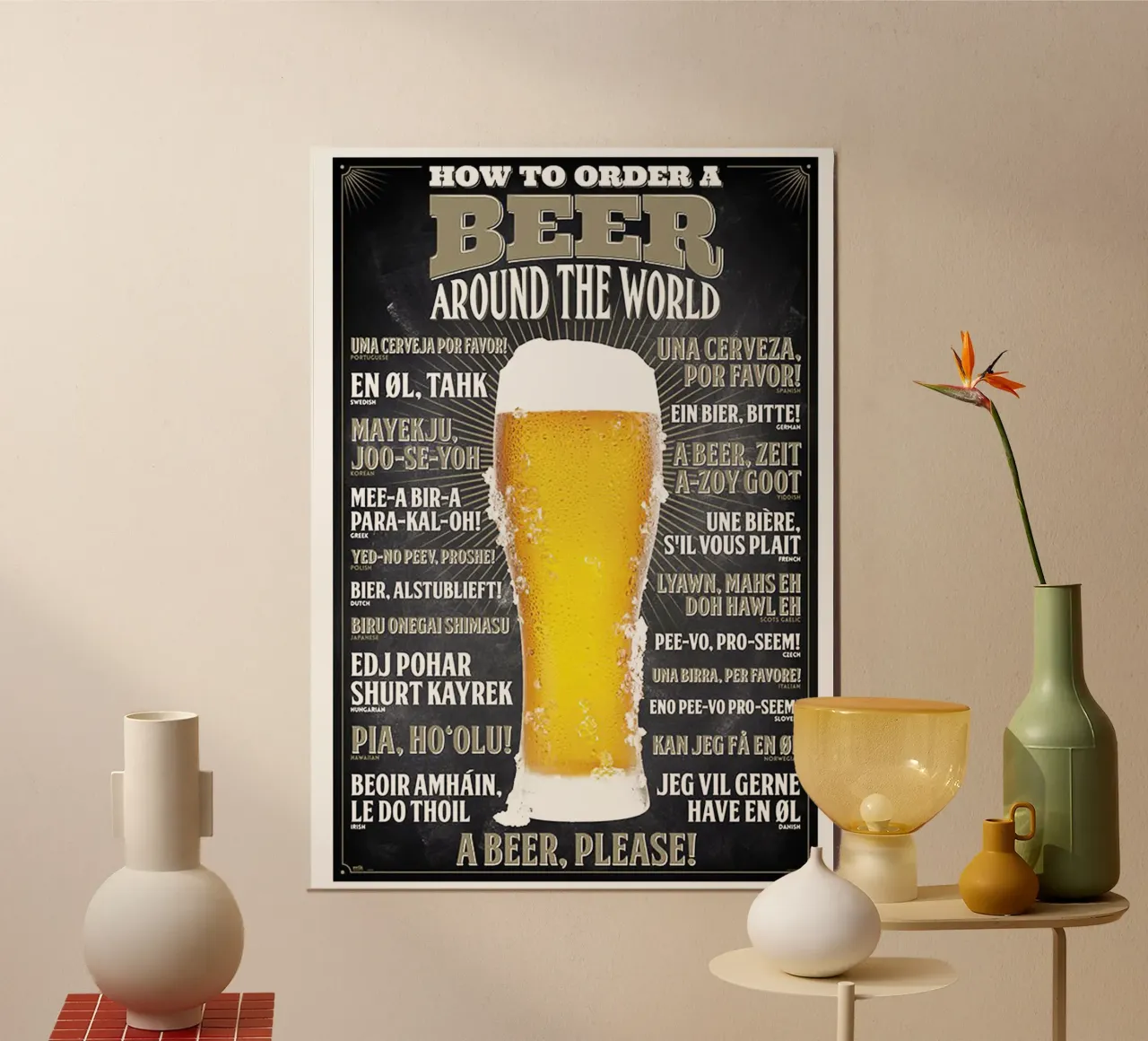 birra nel mondo poster con telaio in plastica da Danielshop