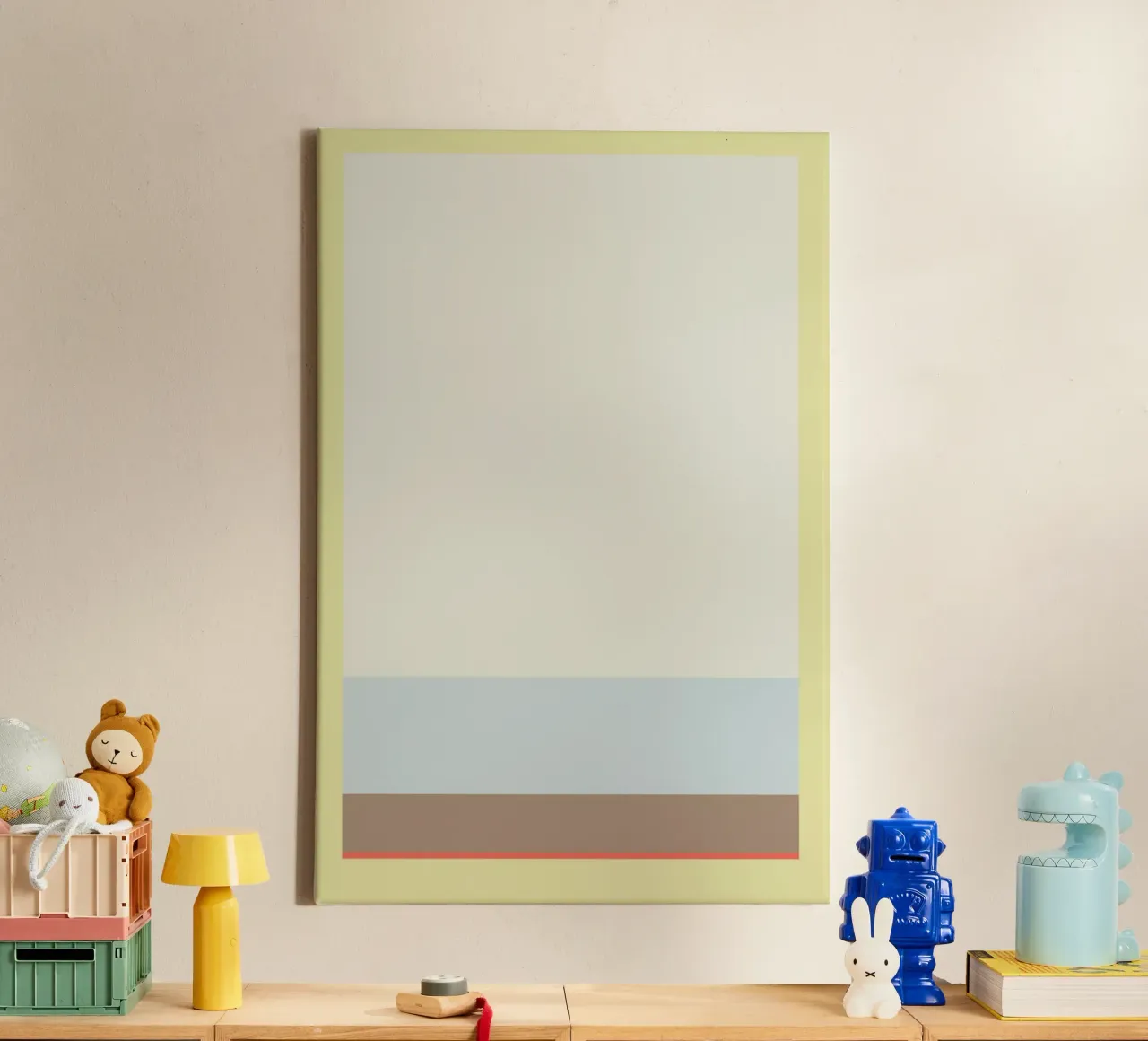 Stripe Yellow 3 tela con Cornice a cassetta da 170QM