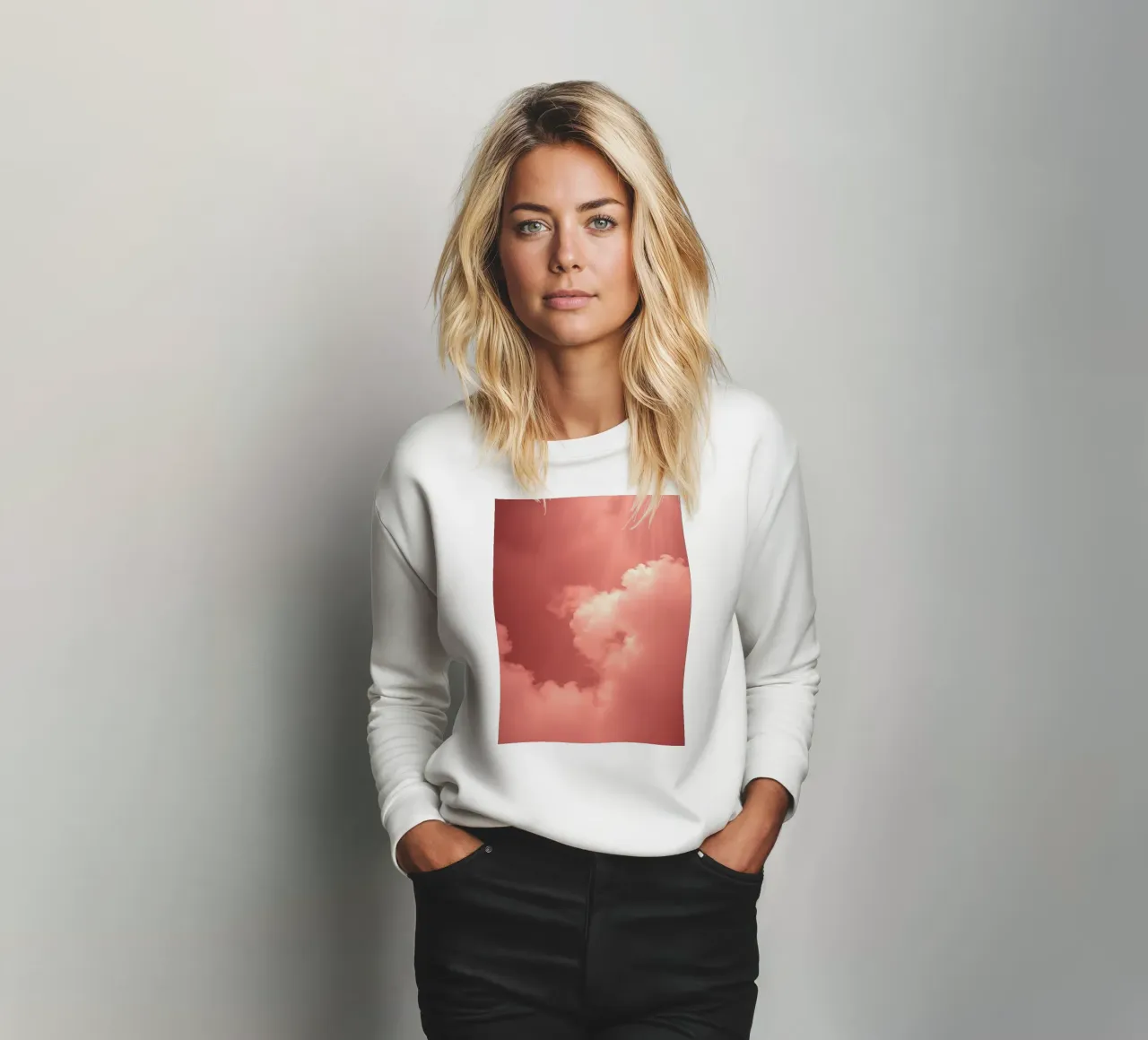 Beruhigende rosa abstrakte Wolke Muster beruhigend Sweatshirt von DesignDoodle