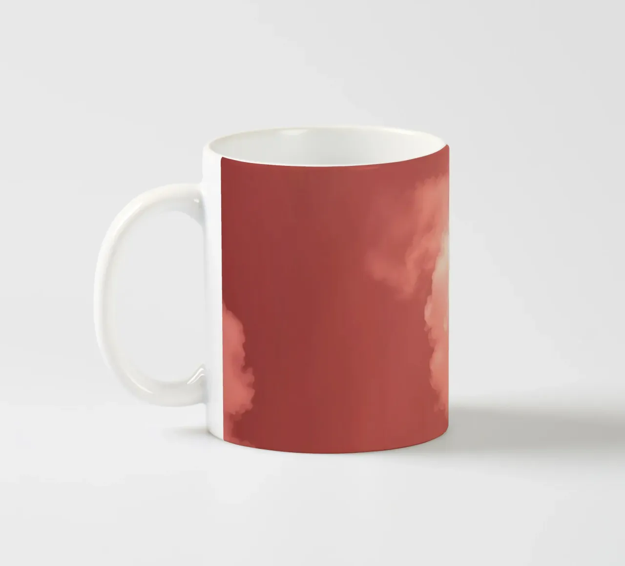 Rustgevend roze abstract wolkenpatroon keramische mok van DesignDoodle