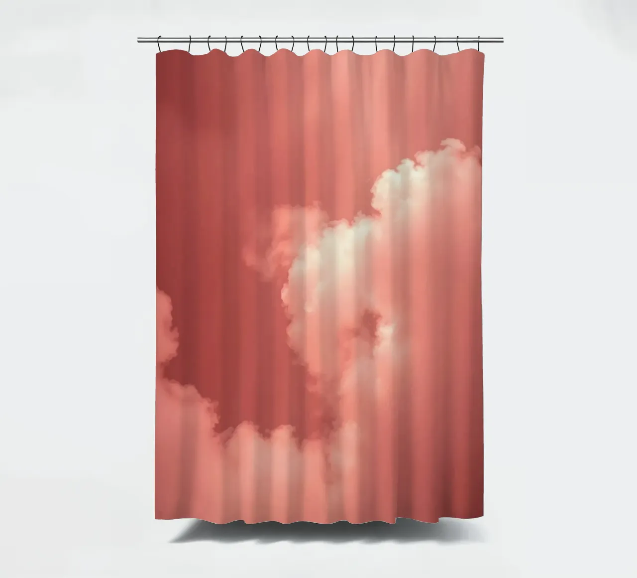 Soothing pink abstract cloud pattern calming shower curtain by DesignDoodle