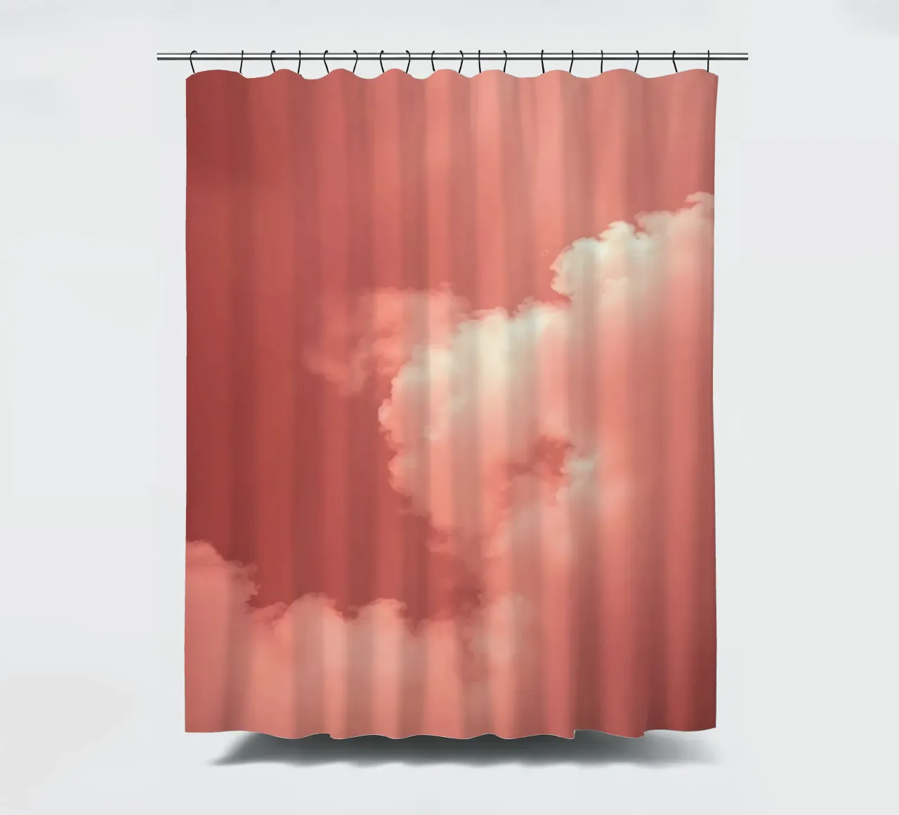 Soothing pink abstract cloud pattern calming shower curtain by DesignDoodle