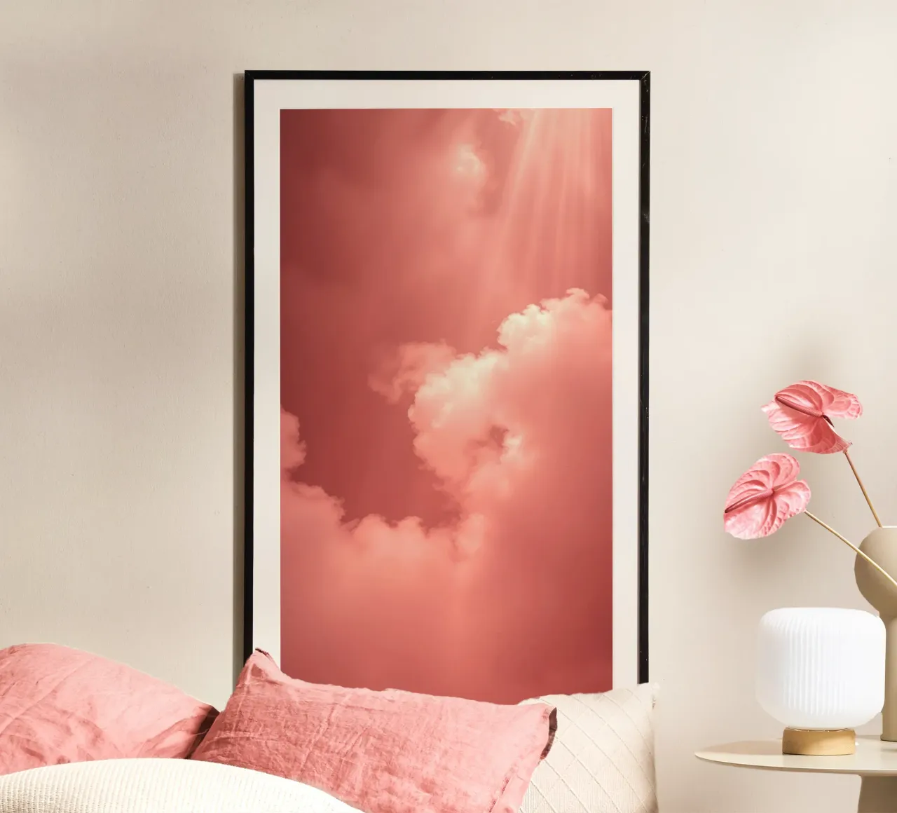 Soothing pink abstract cloud pattern calming hahnemühle by DesignDoodle