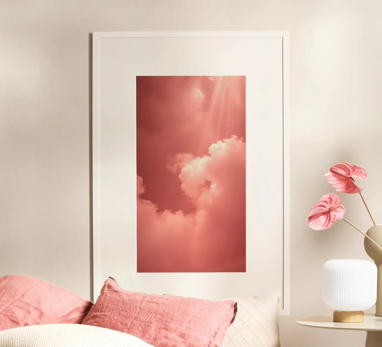 Soothing pink abstract cloud pattern calming hahnemühle by DesignDoodle