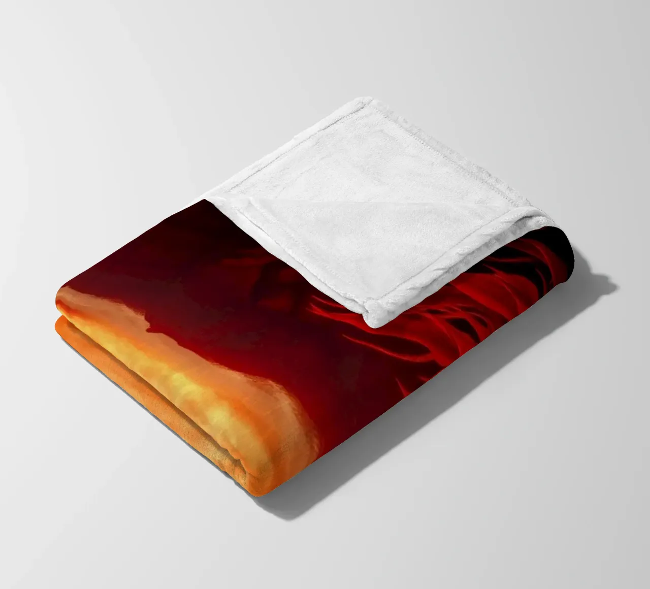 Mesmerizing lava waterfall illuminated by moonlight for stun fleece blanket by DesignDoodle