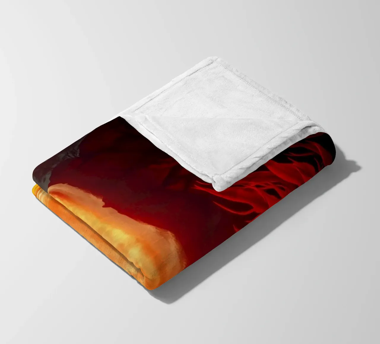 Mesmerizing lava waterfall illuminated by moonlight for stun fleece blanket by DesignDoodle