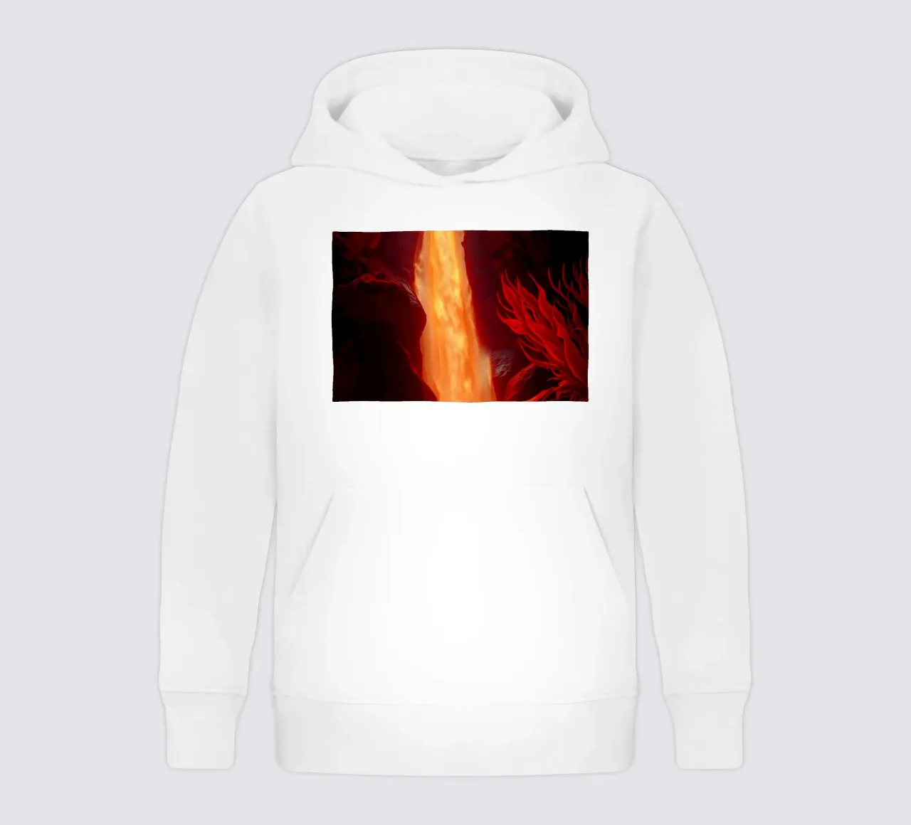 Betoverende lava waterval verlicht door maanlicht voor verdoving kinder hoodie van DesignDoodle