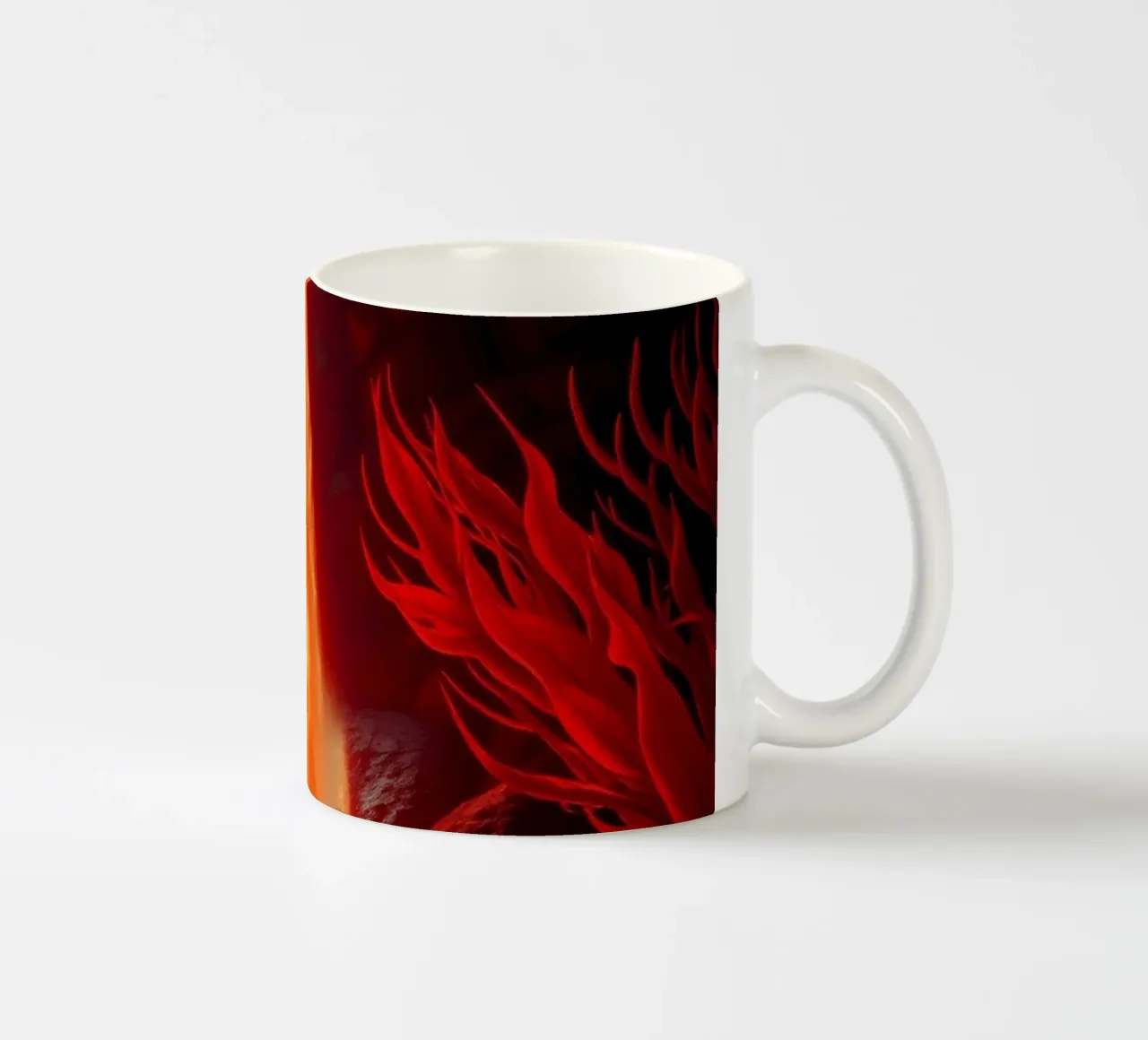 Mesmerizing lava waterfall illuminated by moonlight for stun ceramic mug by DesignDoodle