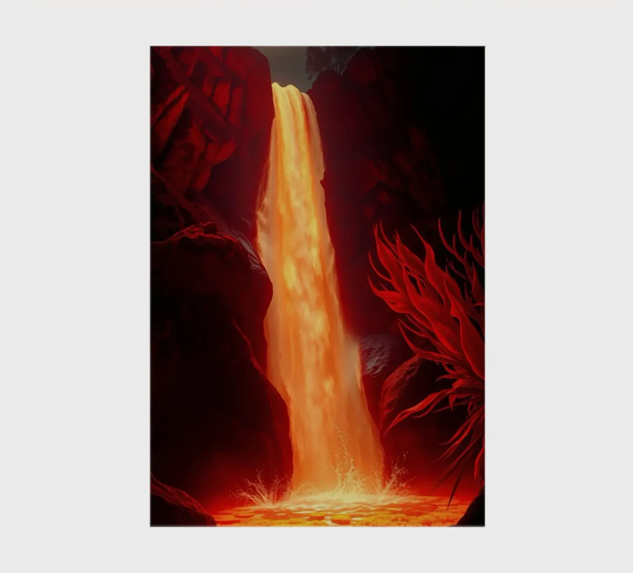 Mesmerizing lava waterfall illuminated by moonlight for stun notebook by DesignDoodle