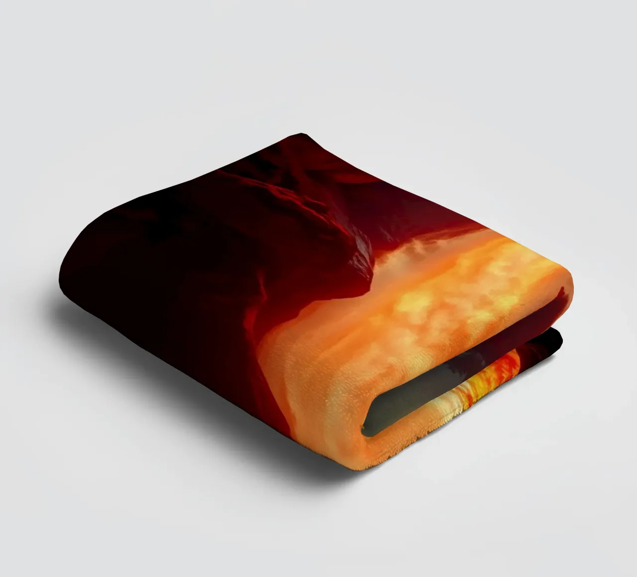 Mesmerizing lava waterfall illuminated by moonlight for stun towel by DesignDoodle