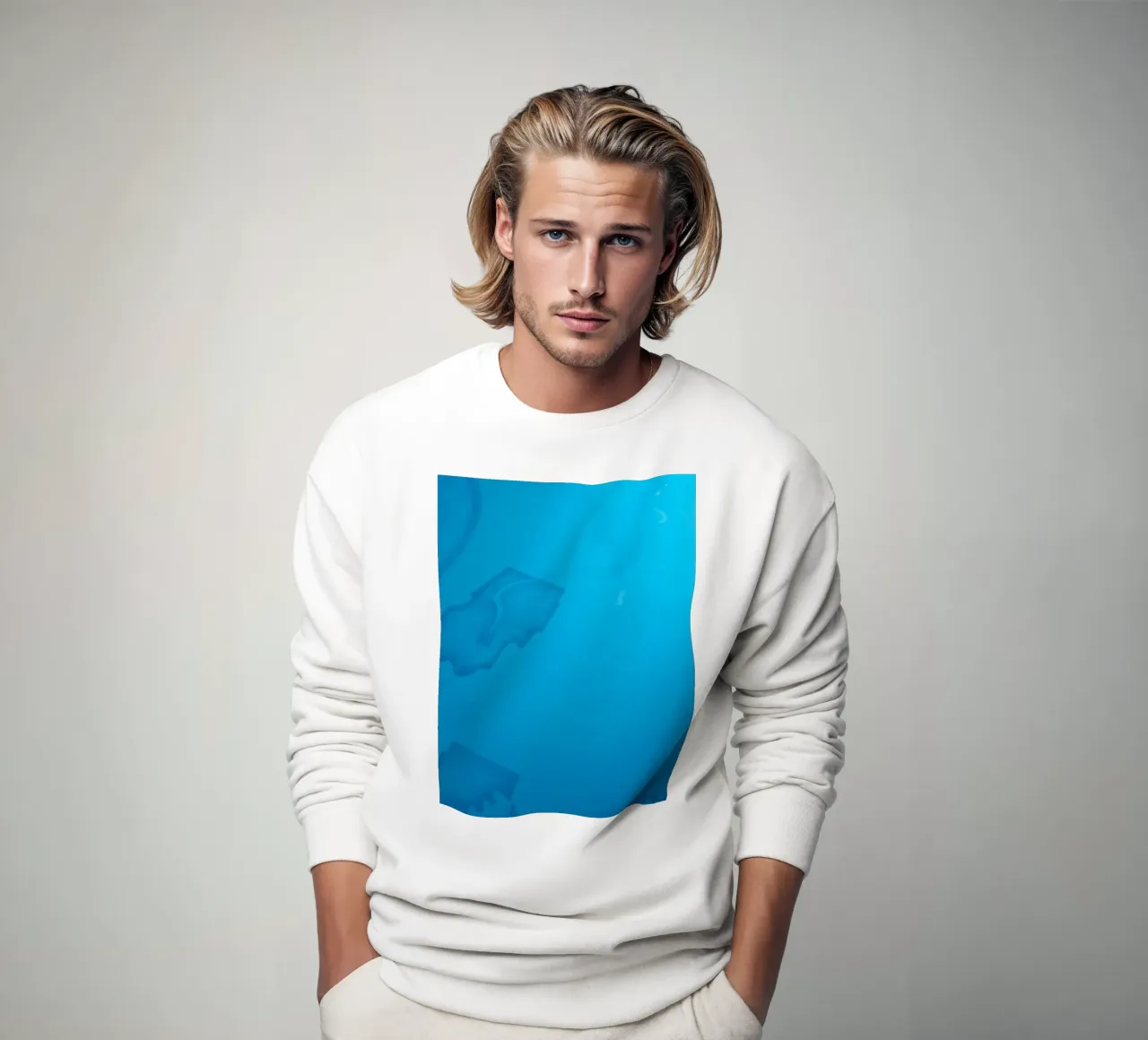 toni blu rilassanti ed elementi di design fluidi e rassicuranti felpa da DesignDoodle