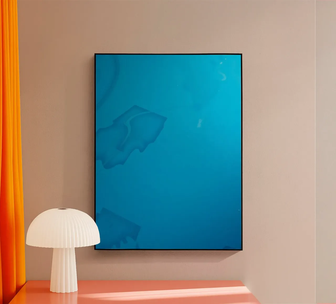toni blu rilassanti ed elementi di design fluidi e rassicuranti plexiglass da DesignDoodle