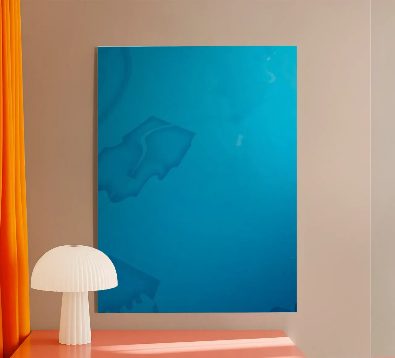 toni blu rilassanti ed elementi di design fluidi e rassicuranti plexiglass da DesignDoodle