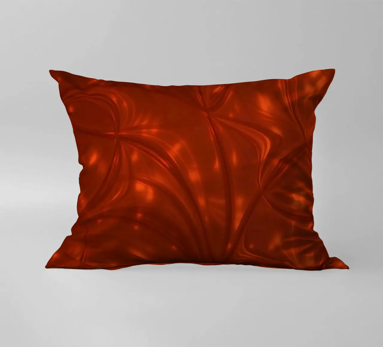 Vibrant abstract red pattern with luminous highlights decorative cushion by DesignDoodle