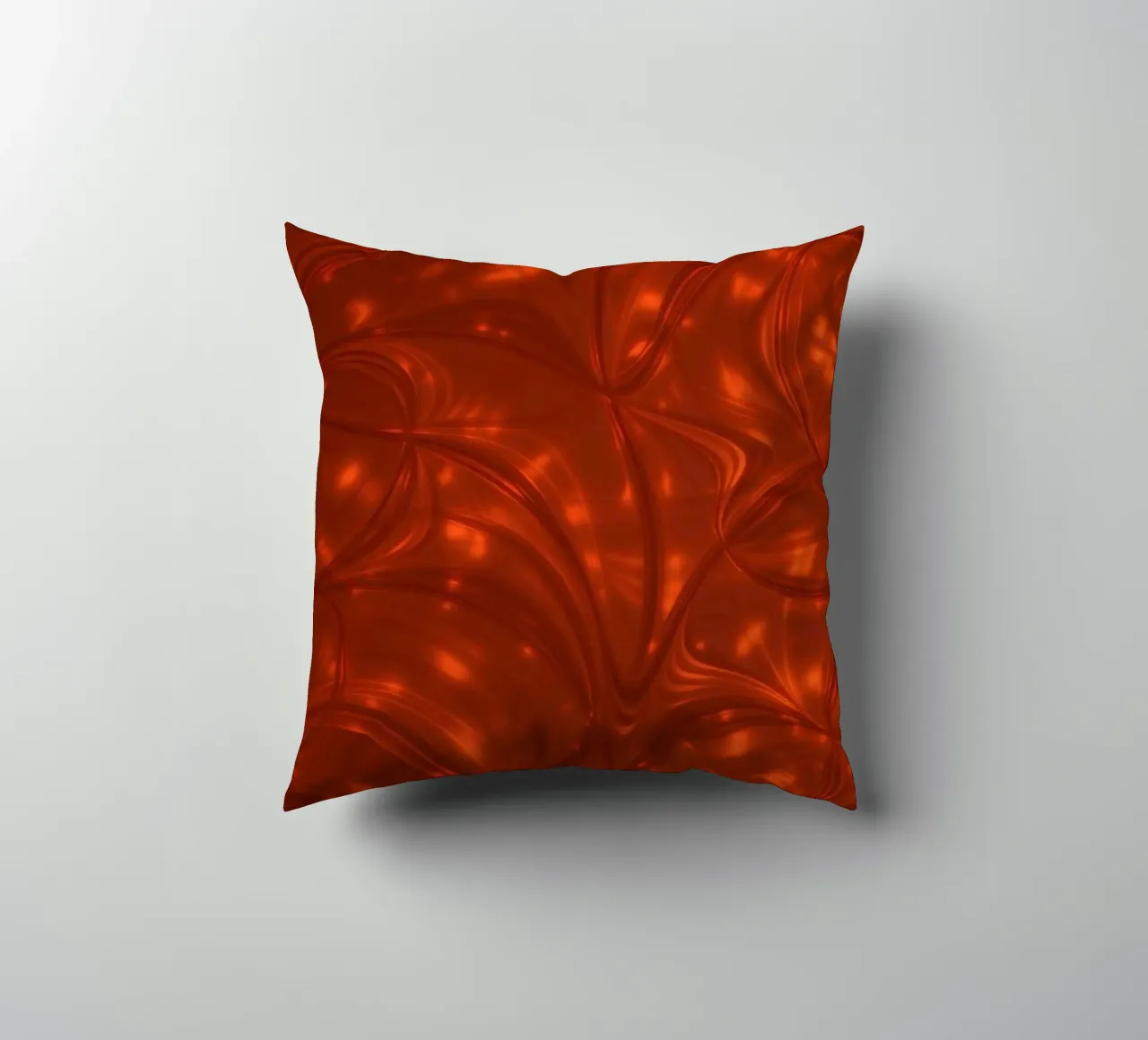 Vibrant abstract red pattern with luminous highlights decorative cushion by DesignDoodle
