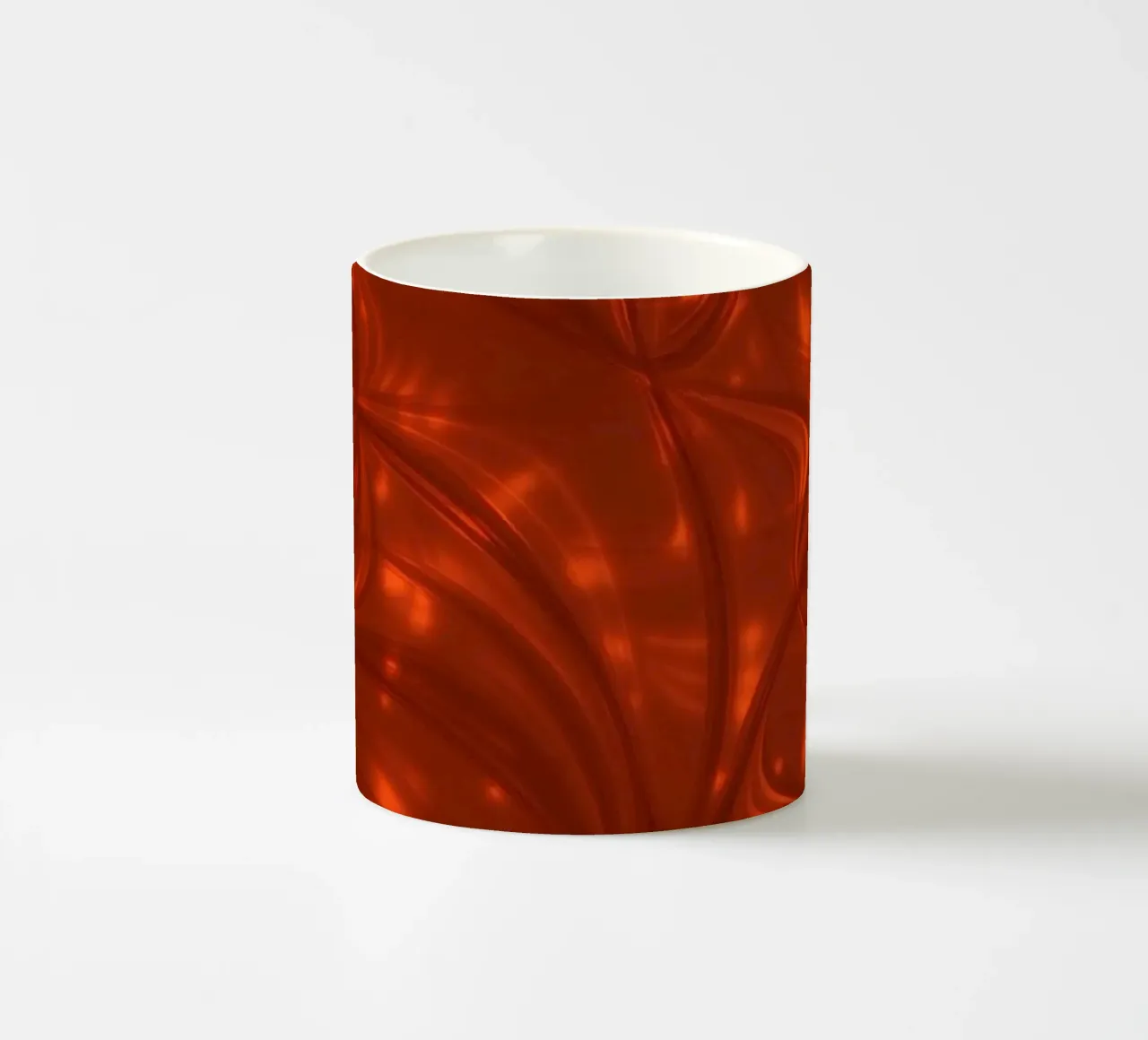 Levendig abstract rood patroon met lichtgevende accenten keramische mok van DesignDoodle