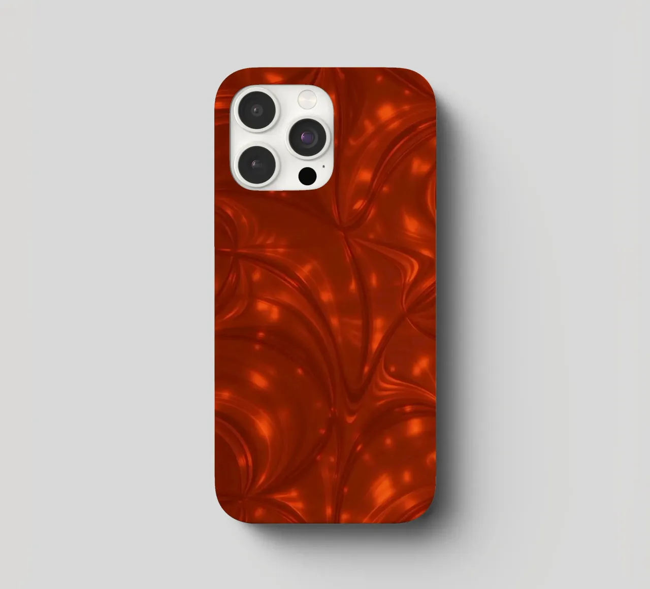 Lebendiges abstraktes rotes Muster mit leuchtenden Highlights iPhone Hülle von DesignDoodle