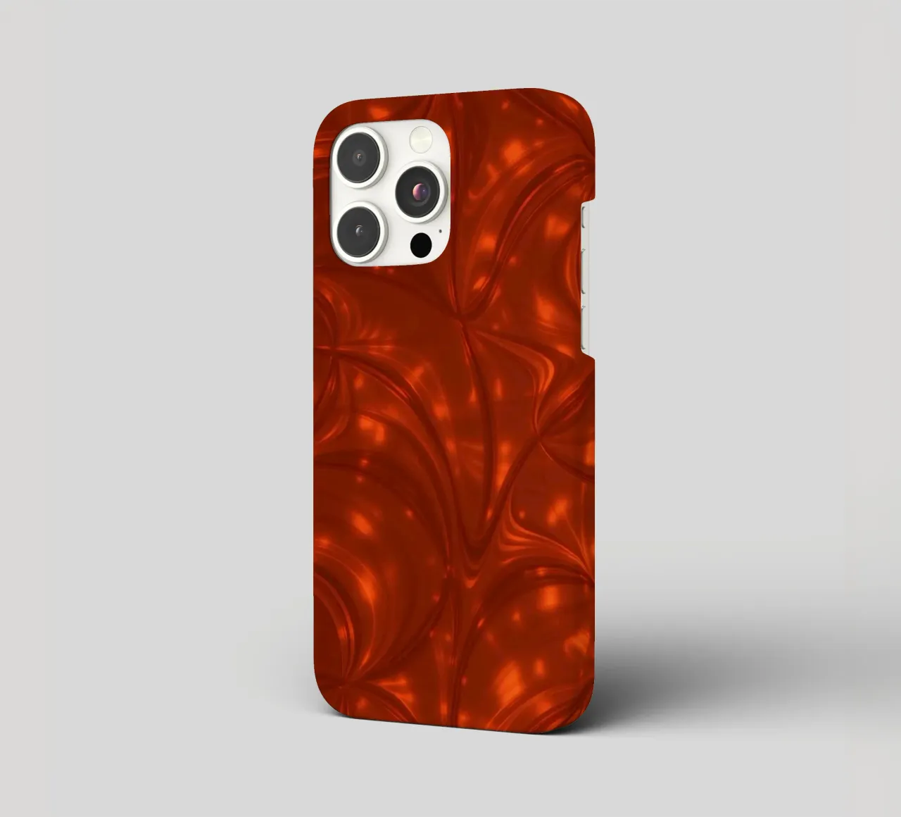 Lebendiges abstraktes rotes Muster mit leuchtenden Highlights iPhone Hülle von DesignDoodle