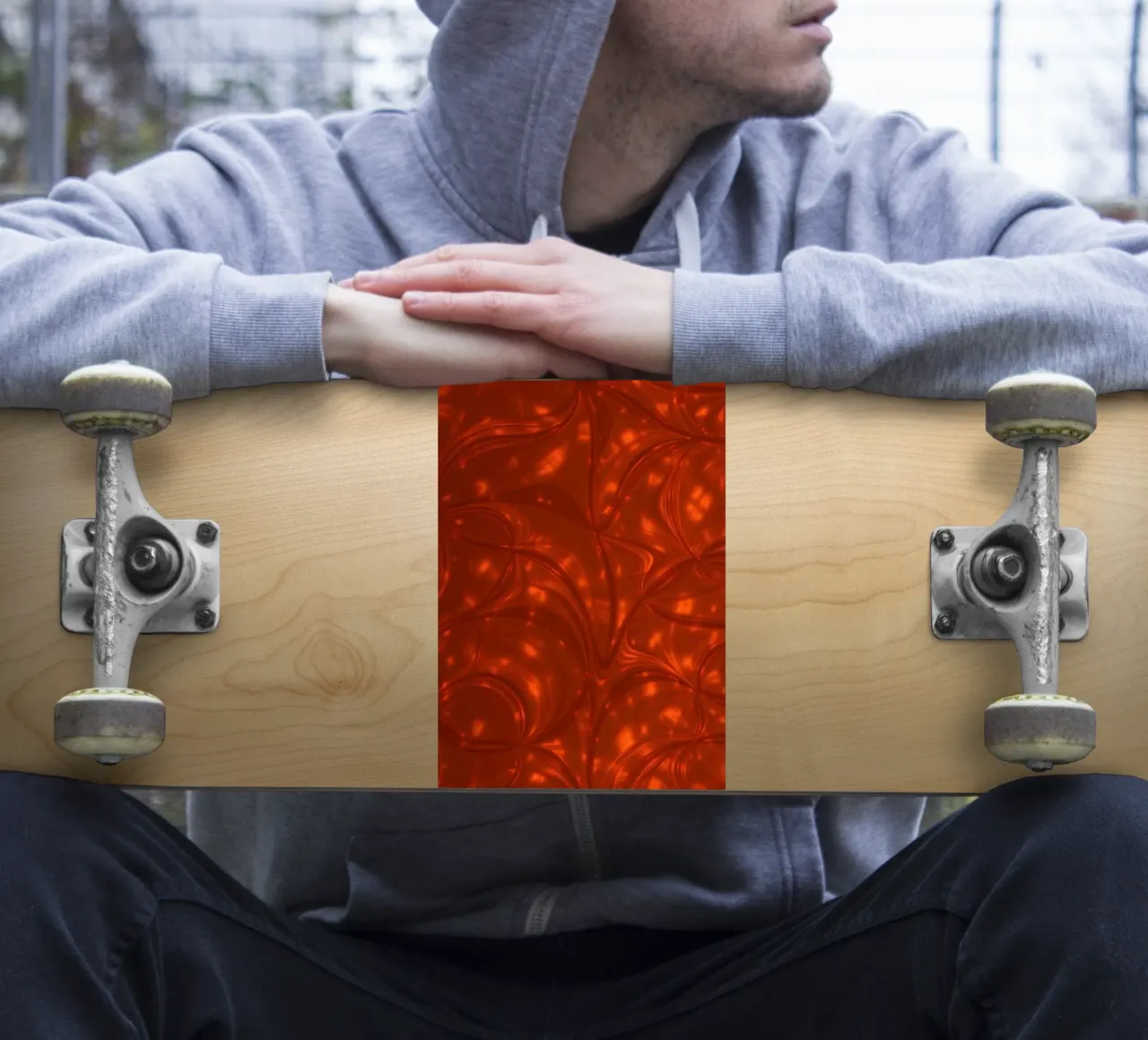 Vibrant abstract red pattern with luminous highlights sticker by DesignDoodle