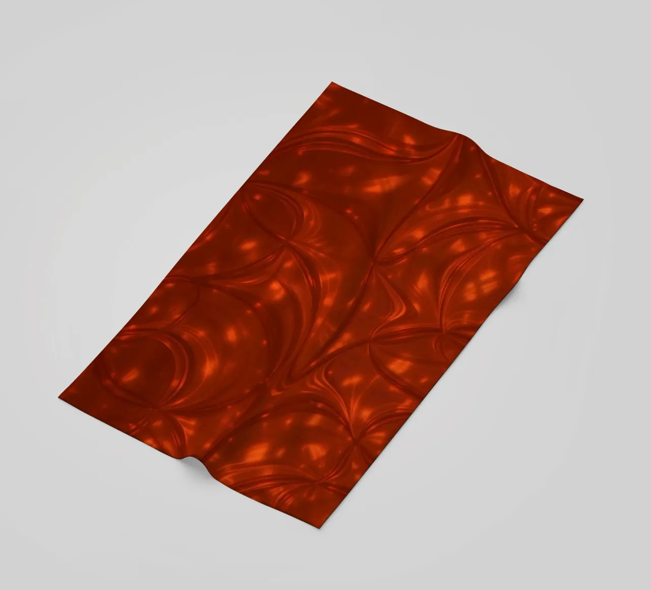 Vibrant abstract red pattern with luminous highlights beach towel by DesignDoodle