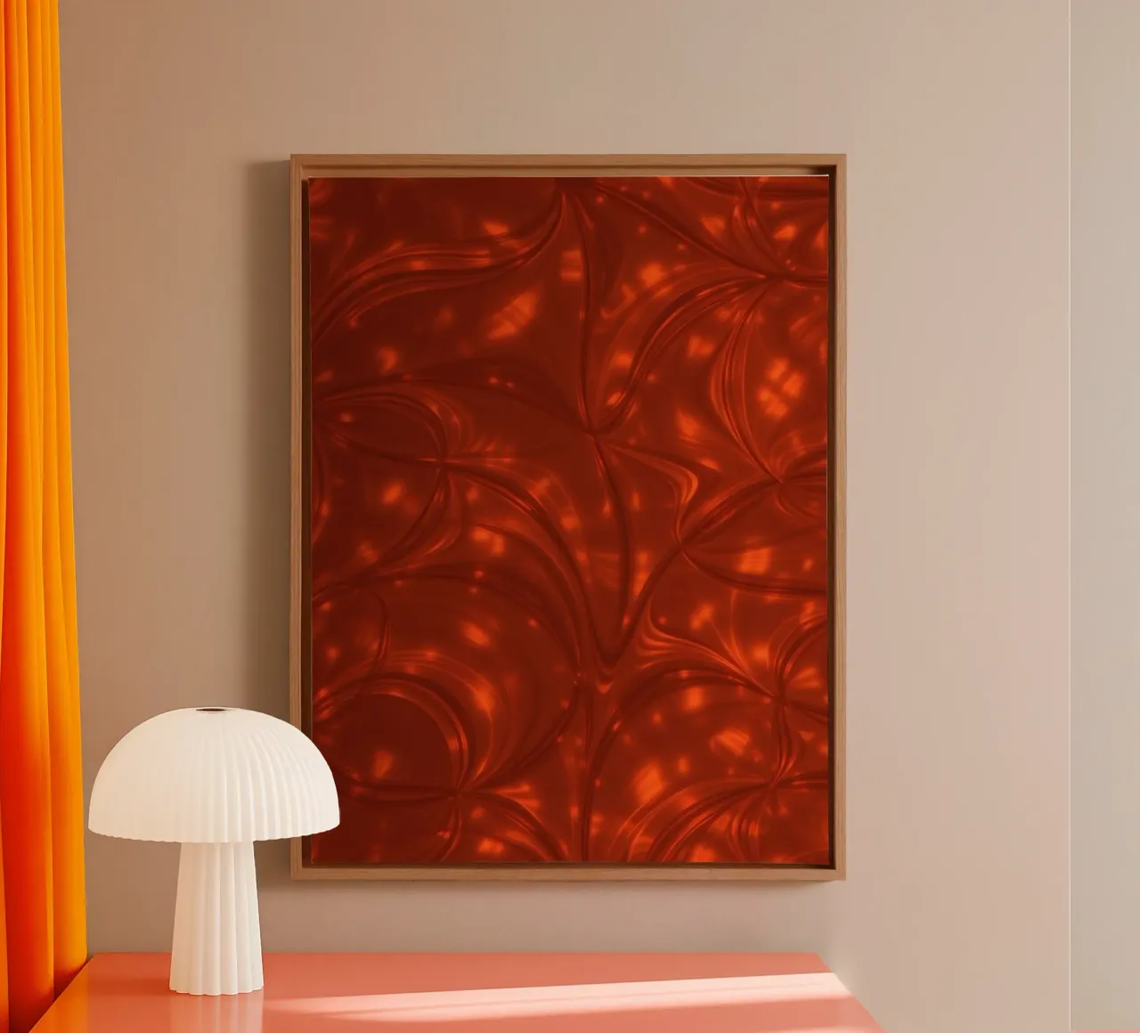 Vibrant abstract red pattern with luminous highlights canvas by DesignDoodle
