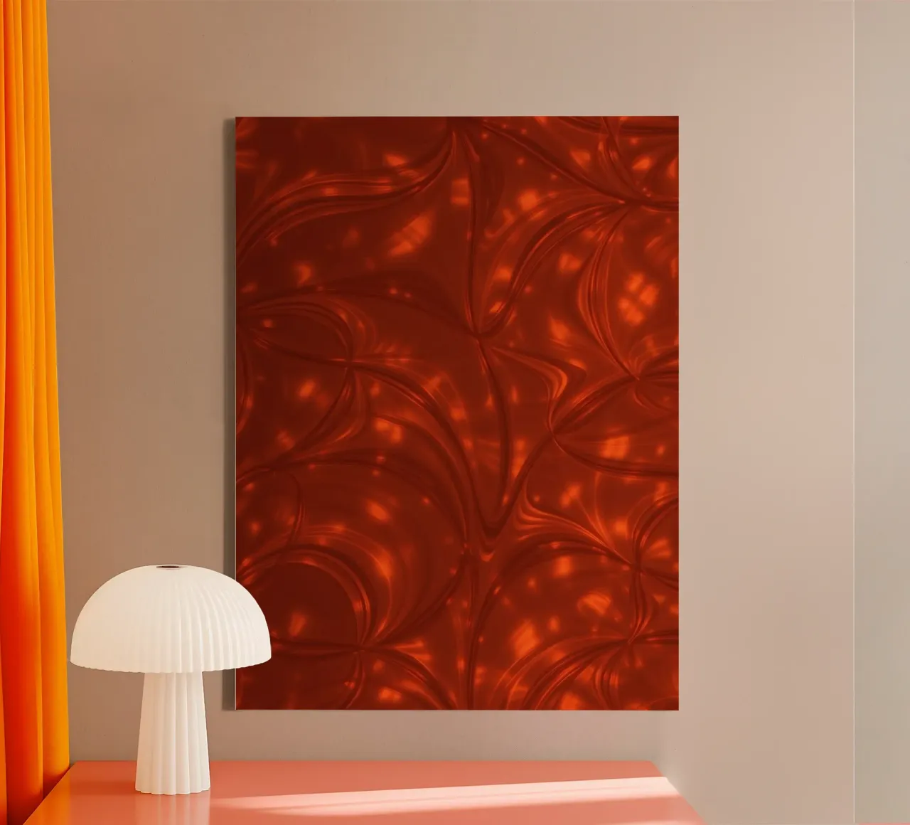 Vibrant abstract red pattern with luminous highlights canvas by DesignDoodle