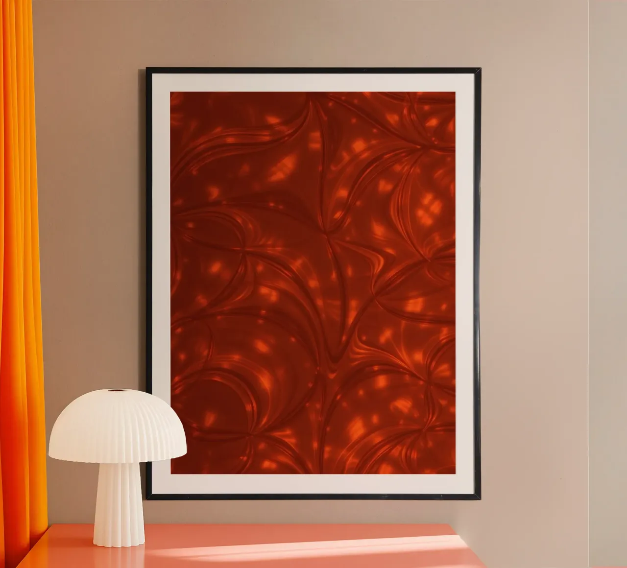 Vibrant abstract red pattern with luminous highlights hahnemühle by DesignDoodle