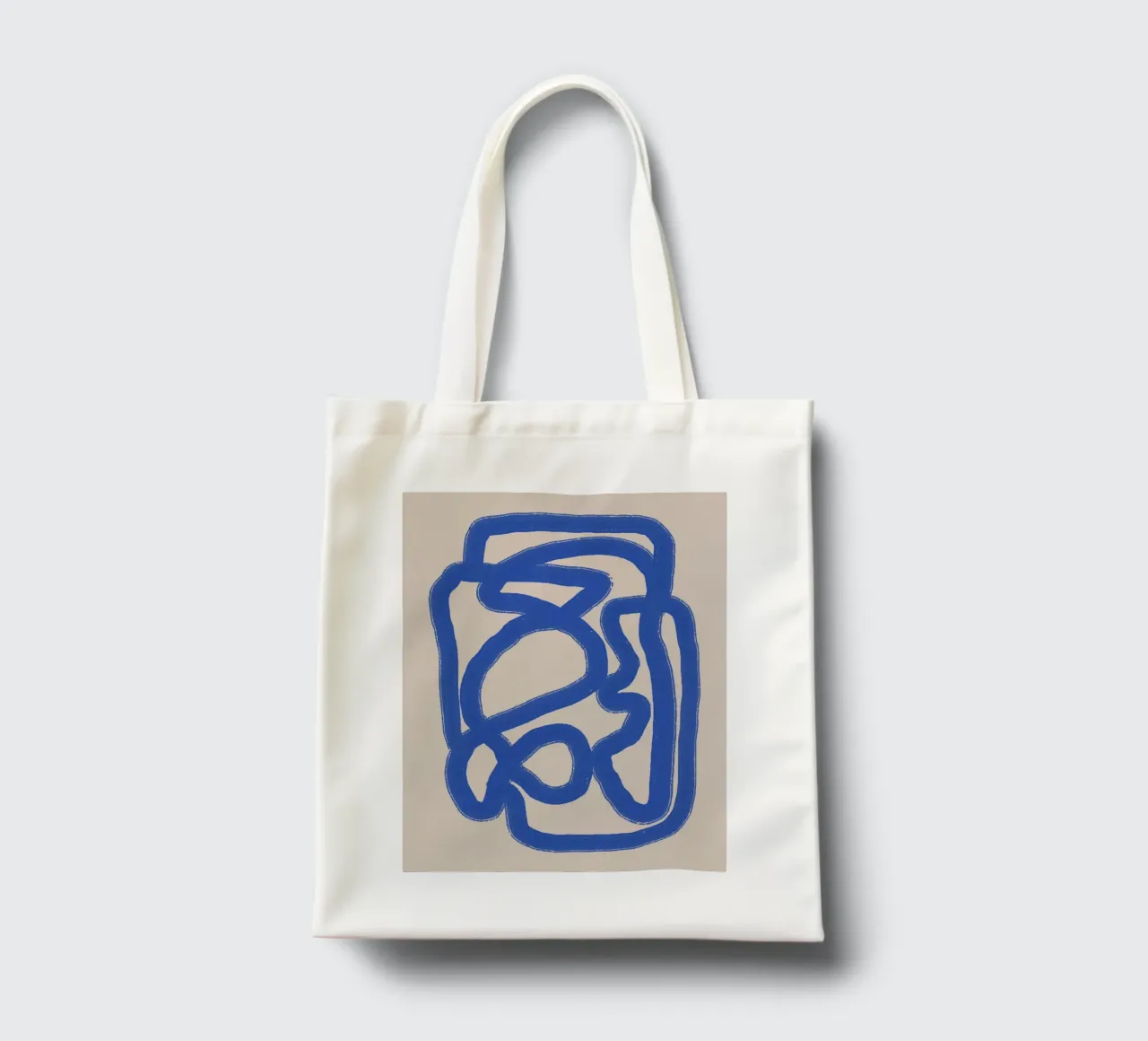 Line art in blu cobalto 04 borsa in juta da Little Dean