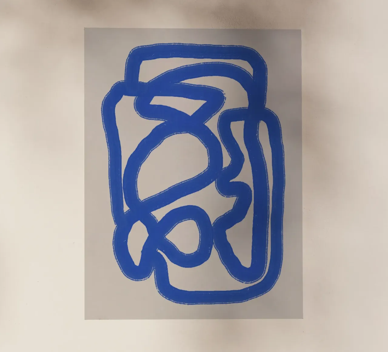 Line art in blu cobalto 04 pellicola backlit da Little Dean