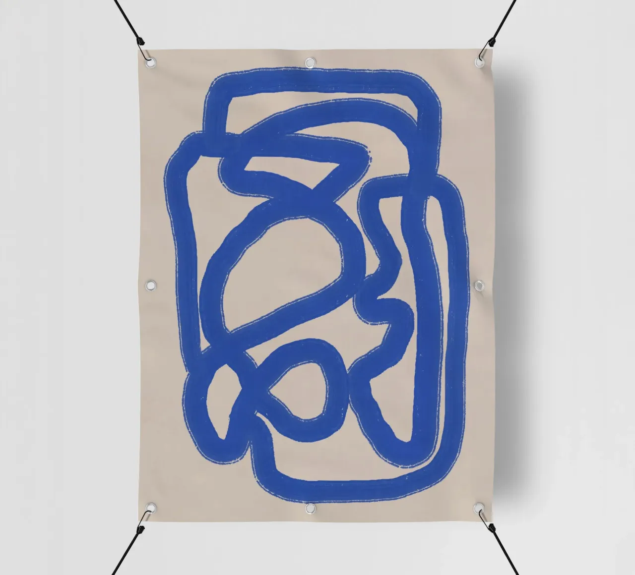 Strichzeichnungen in kobaltblau 04 PVC Plane von Little Dean