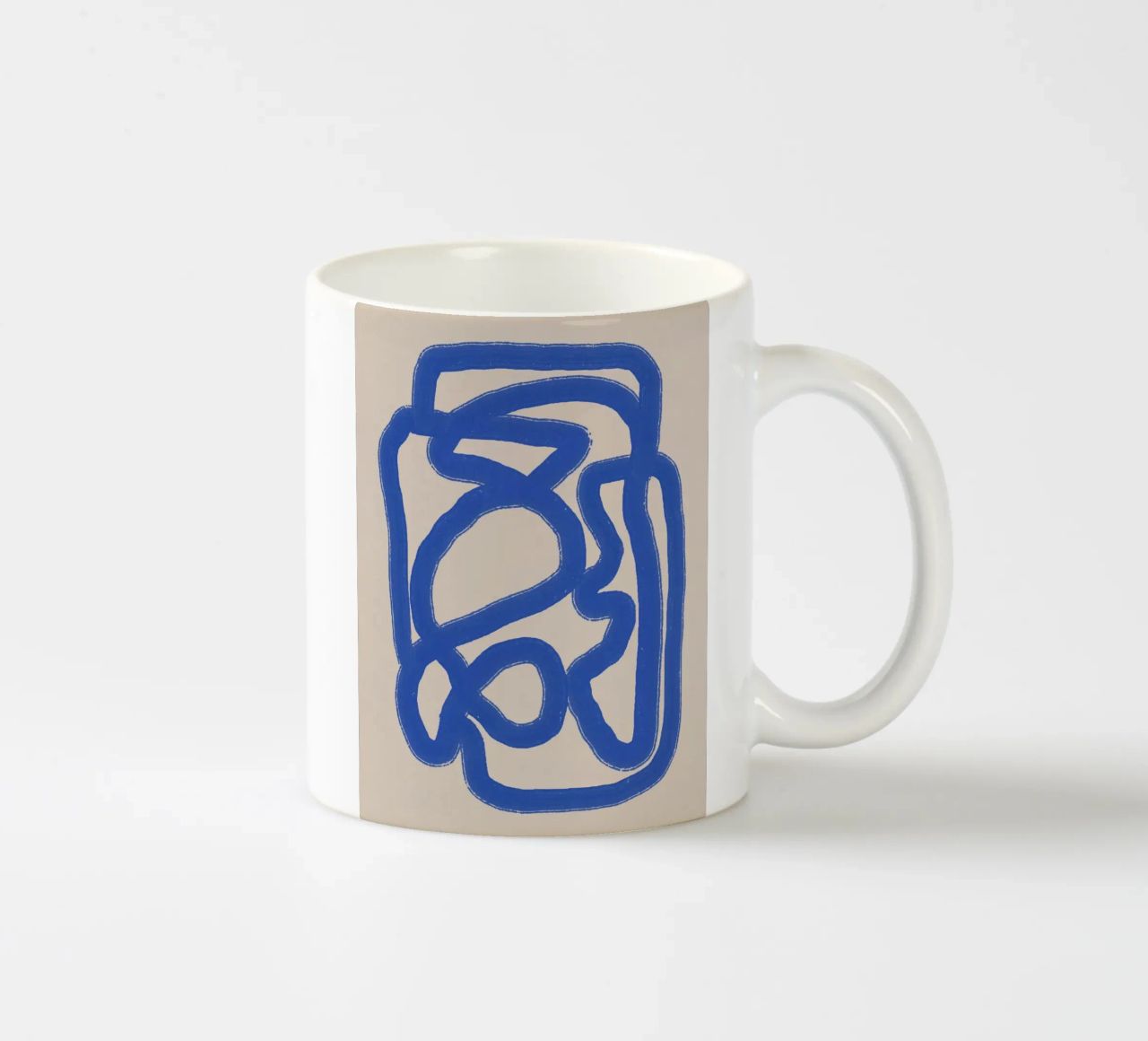 Line art in blu cobalto 04 tazza in ceramica da Little Dean