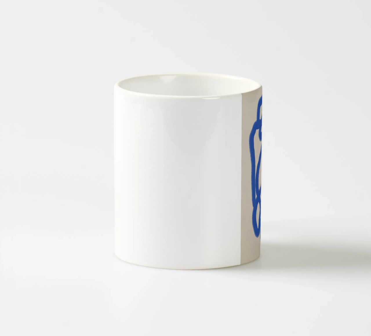 Line art in blu cobalto 04 tazza in ceramica da Little Dean