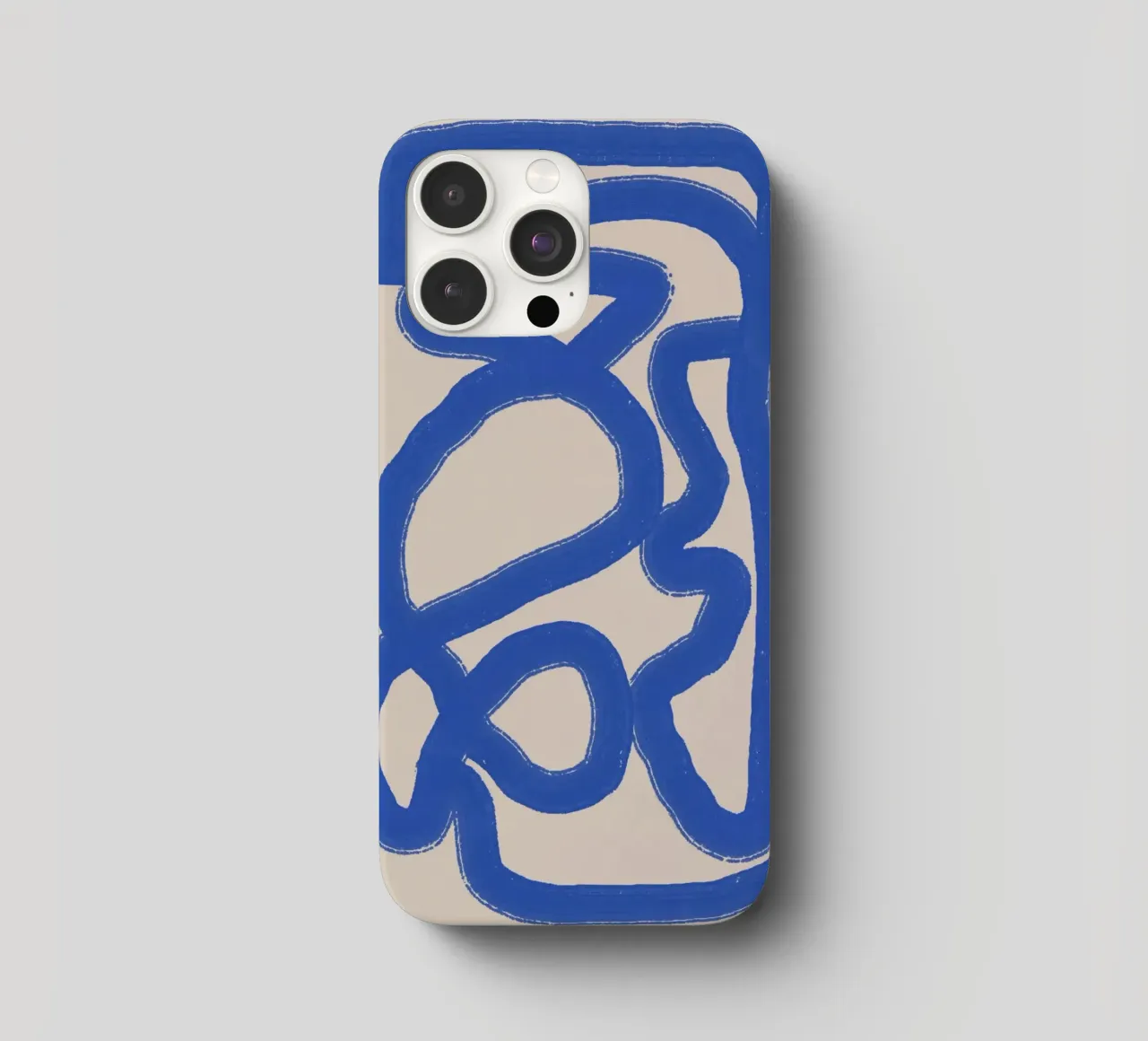 Strichzeichnungen in kobaltblau 04 iPhone Hülle von Little Dean