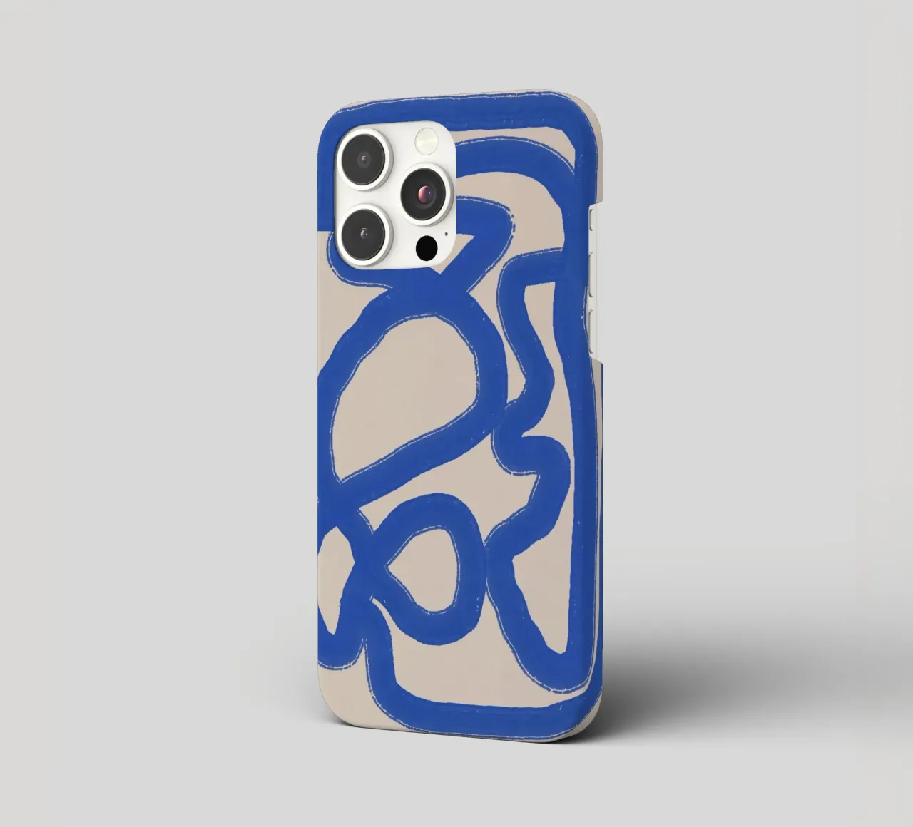 Strichzeichnungen in kobaltblau 04 iPhone Hülle von Little Dean