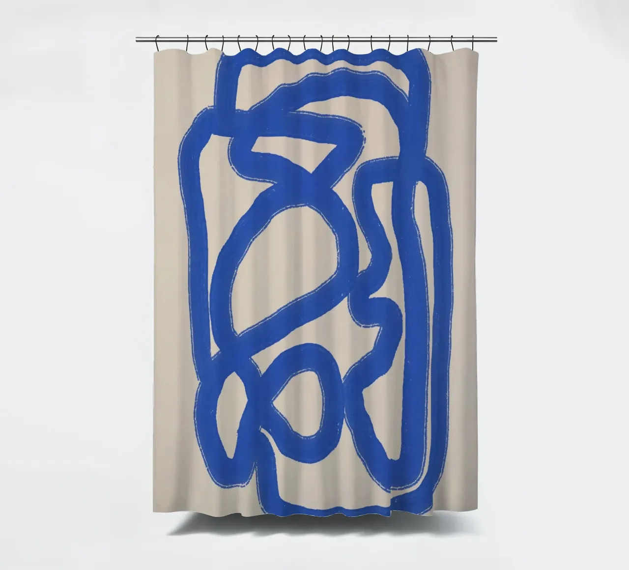 Line art in blu cobalto 04 tenda da doccia da Little Dean