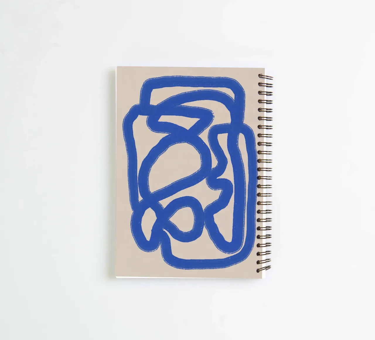 Line art in cobalt blue 04 spiral notebook by Little Dean