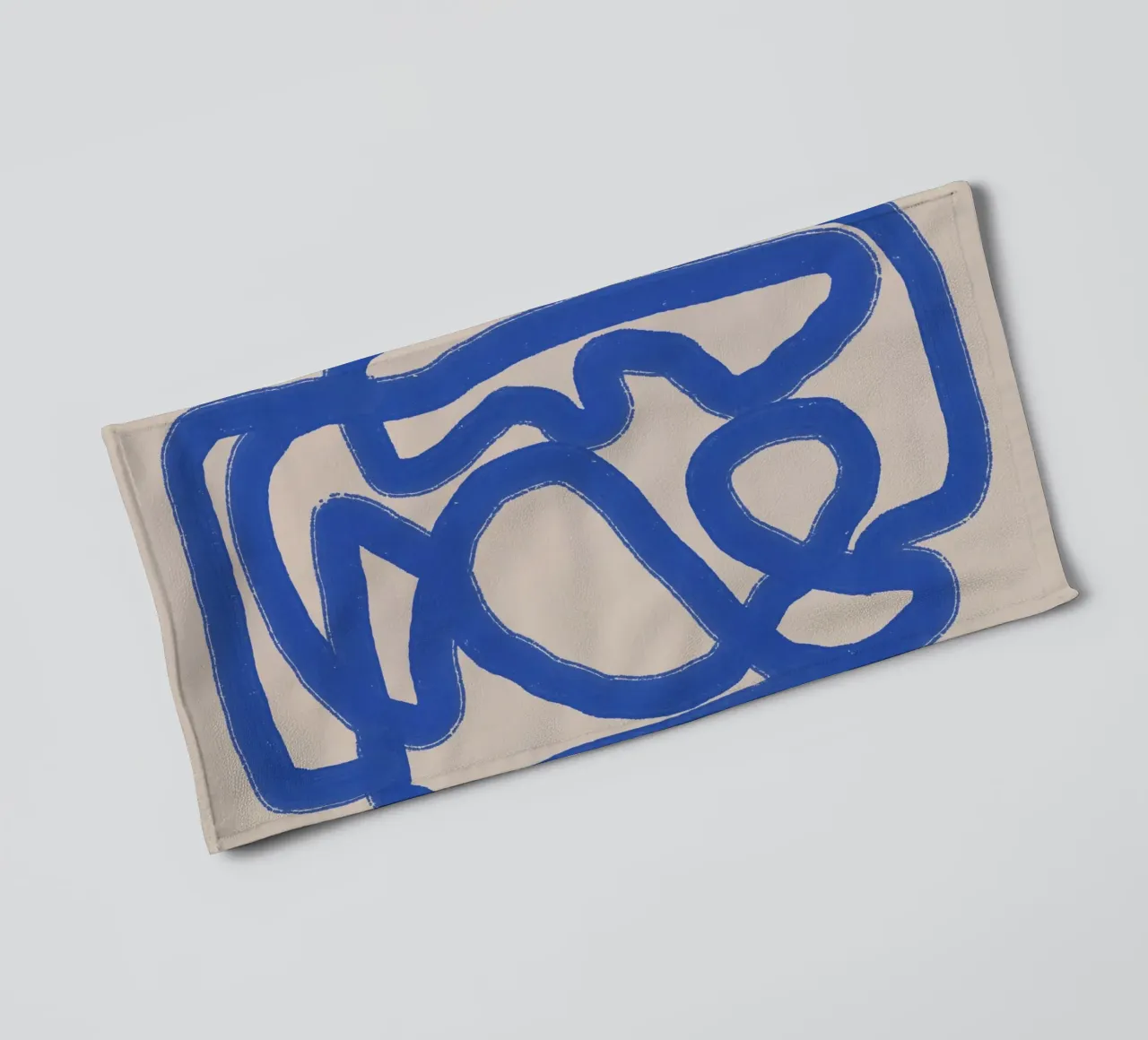 Line art in cobalt blue 04 towel by Little Dean