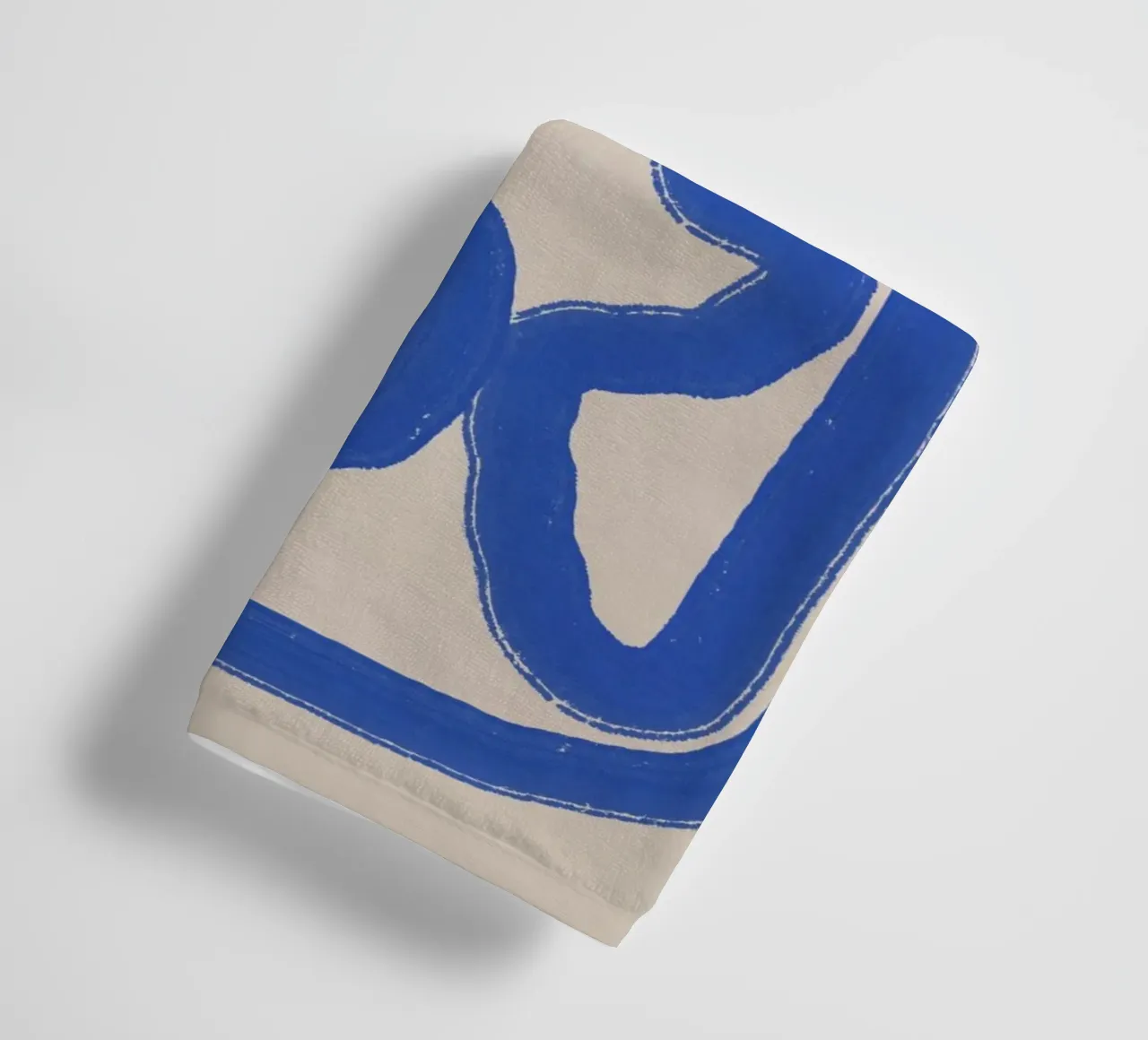 Line art in cobalt blue 04 towel by Little Dean