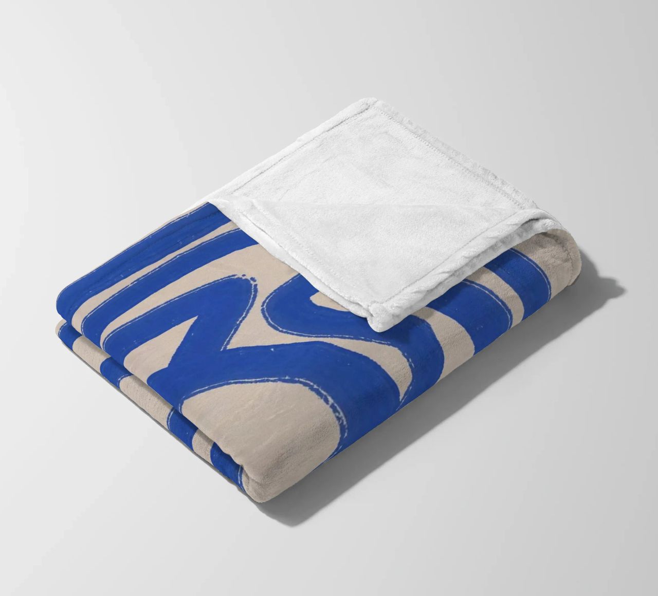 Line art in blu cobalto 04 coperta in pile da Little Dean