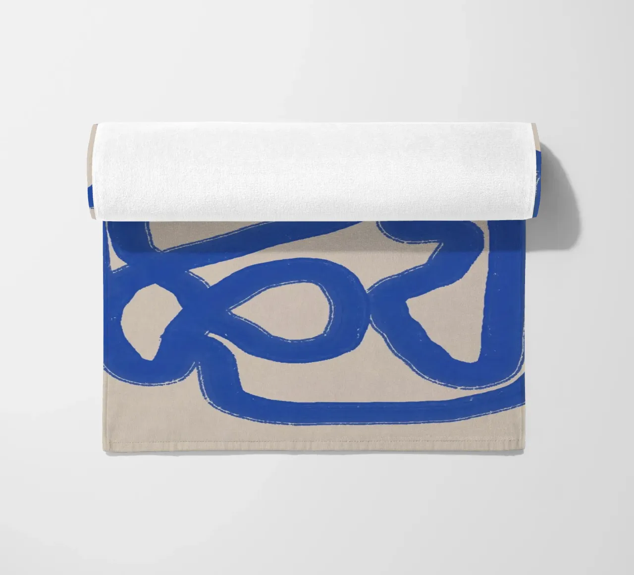 Line art in blu cobalto 04 telo mare da Little Dean