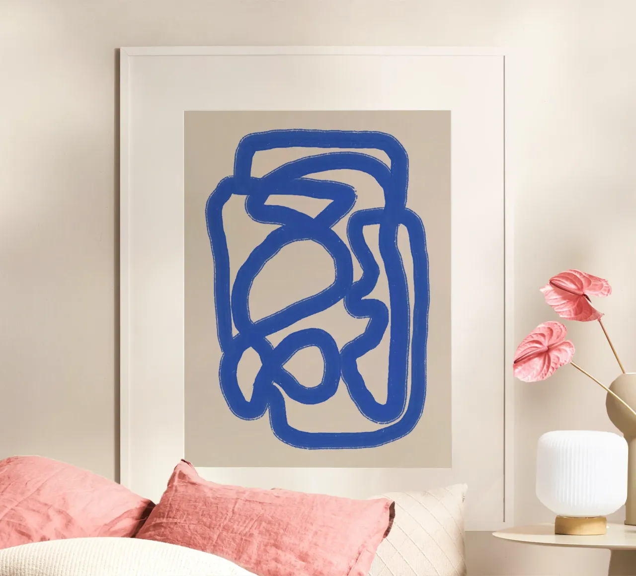 Dessin au trait en bleu cobalt 04 poster de Little Dean