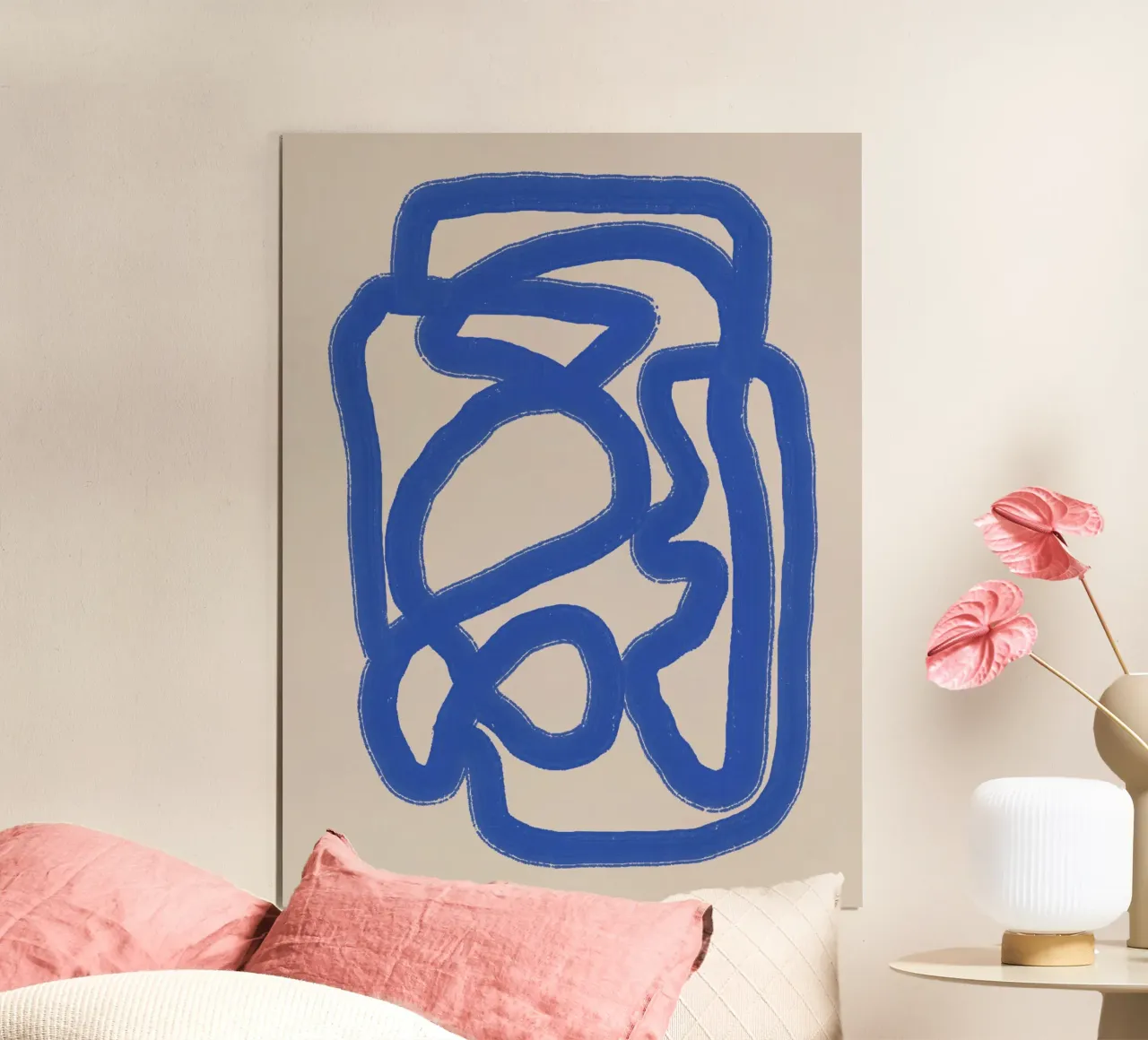 Dessin au trait en bleu cobalt 04 poster de Little Dean