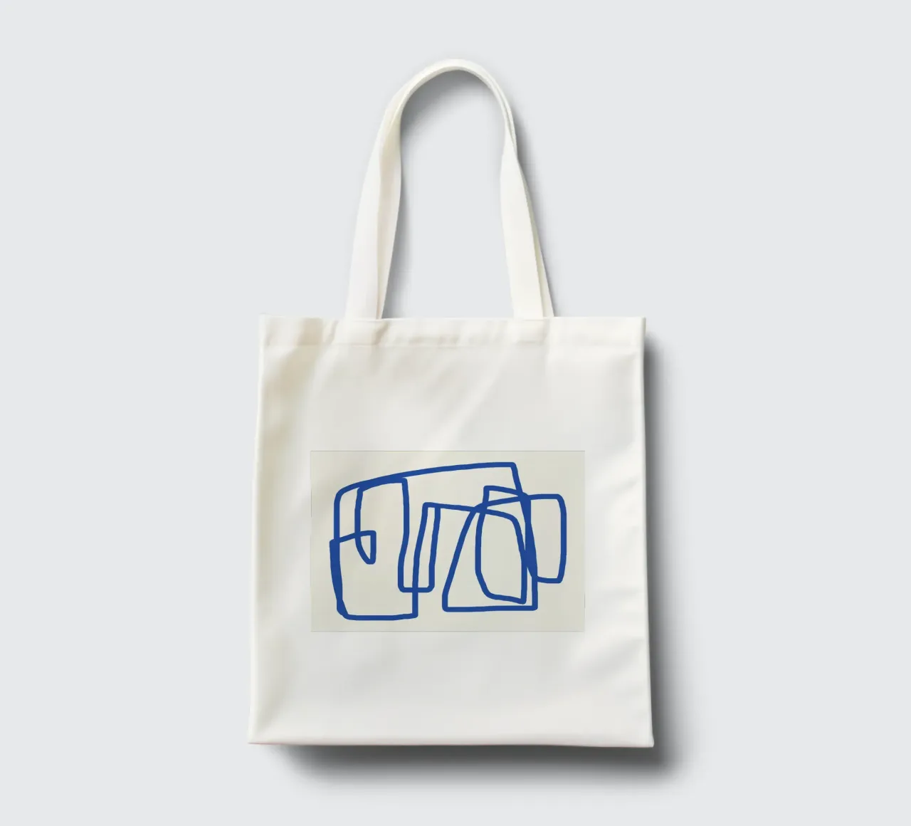 Line art in blu cobalto 03 borsa in juta da Little Dean