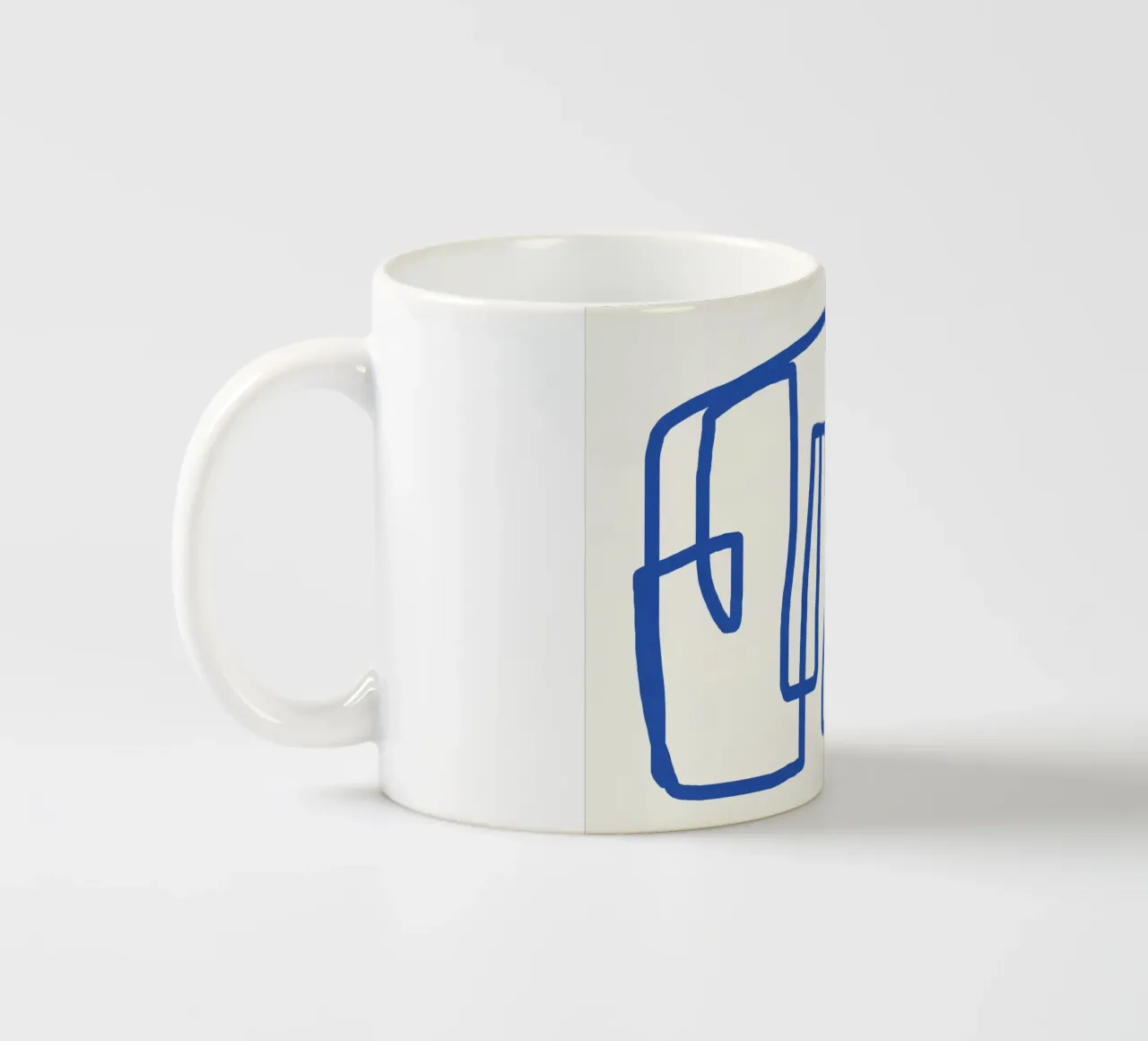 Line art in blu cobalto 03 tazza in ceramica da Little Dean