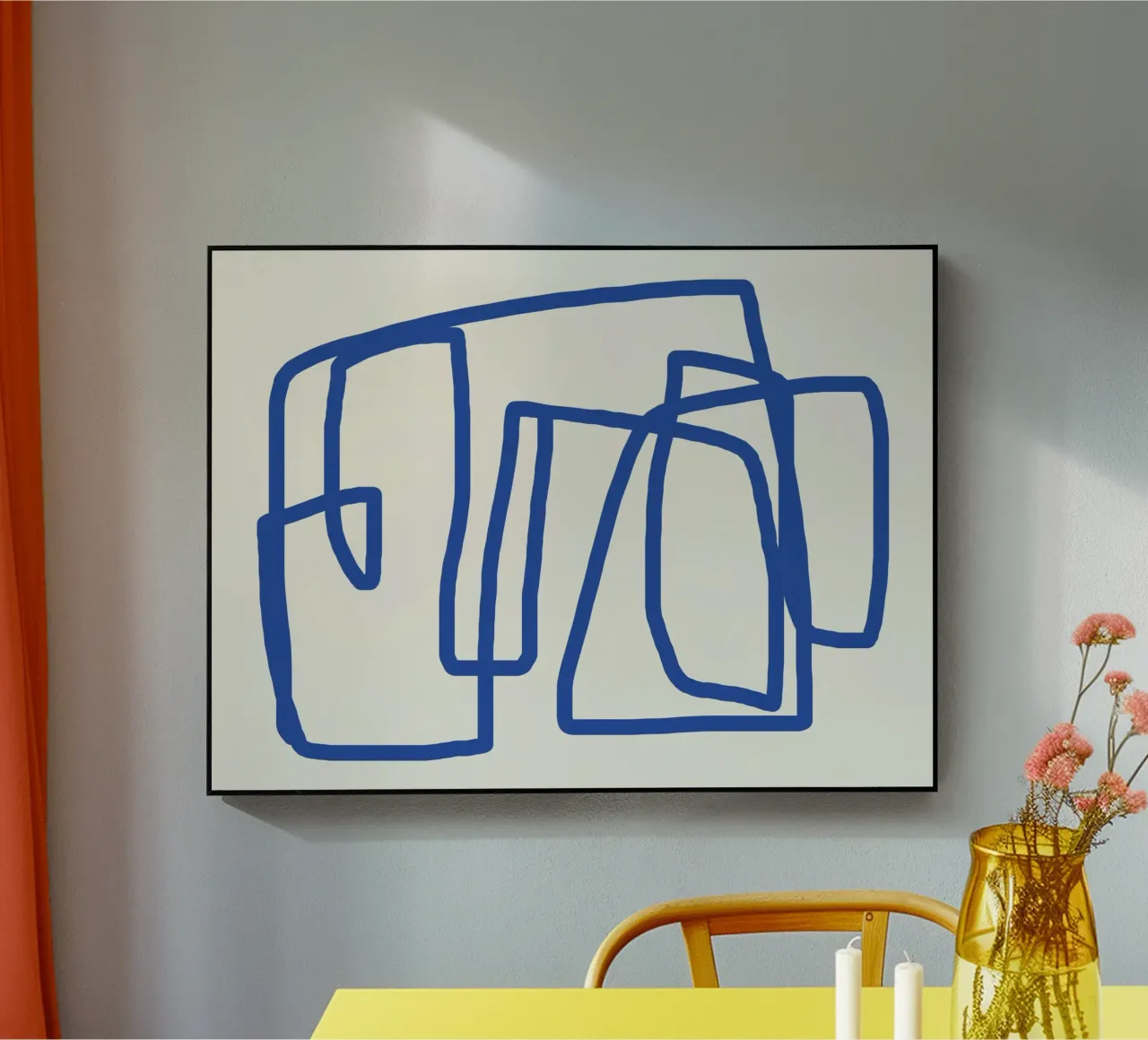 Line art in blu cobalto 03 plexiglass da Little Dean